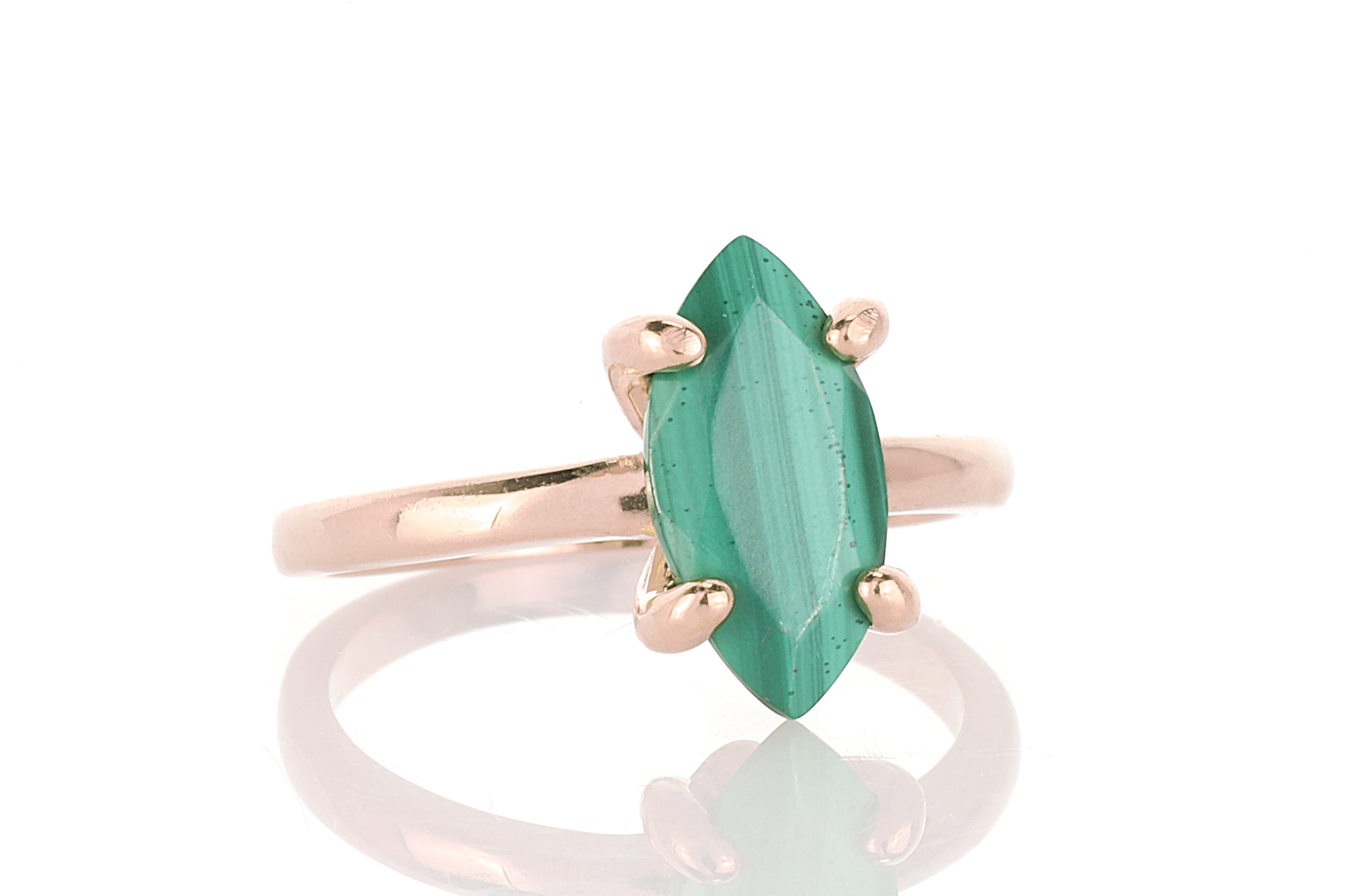 Malachite Ring in 925 Sterling Silver Rings Anemone Unique