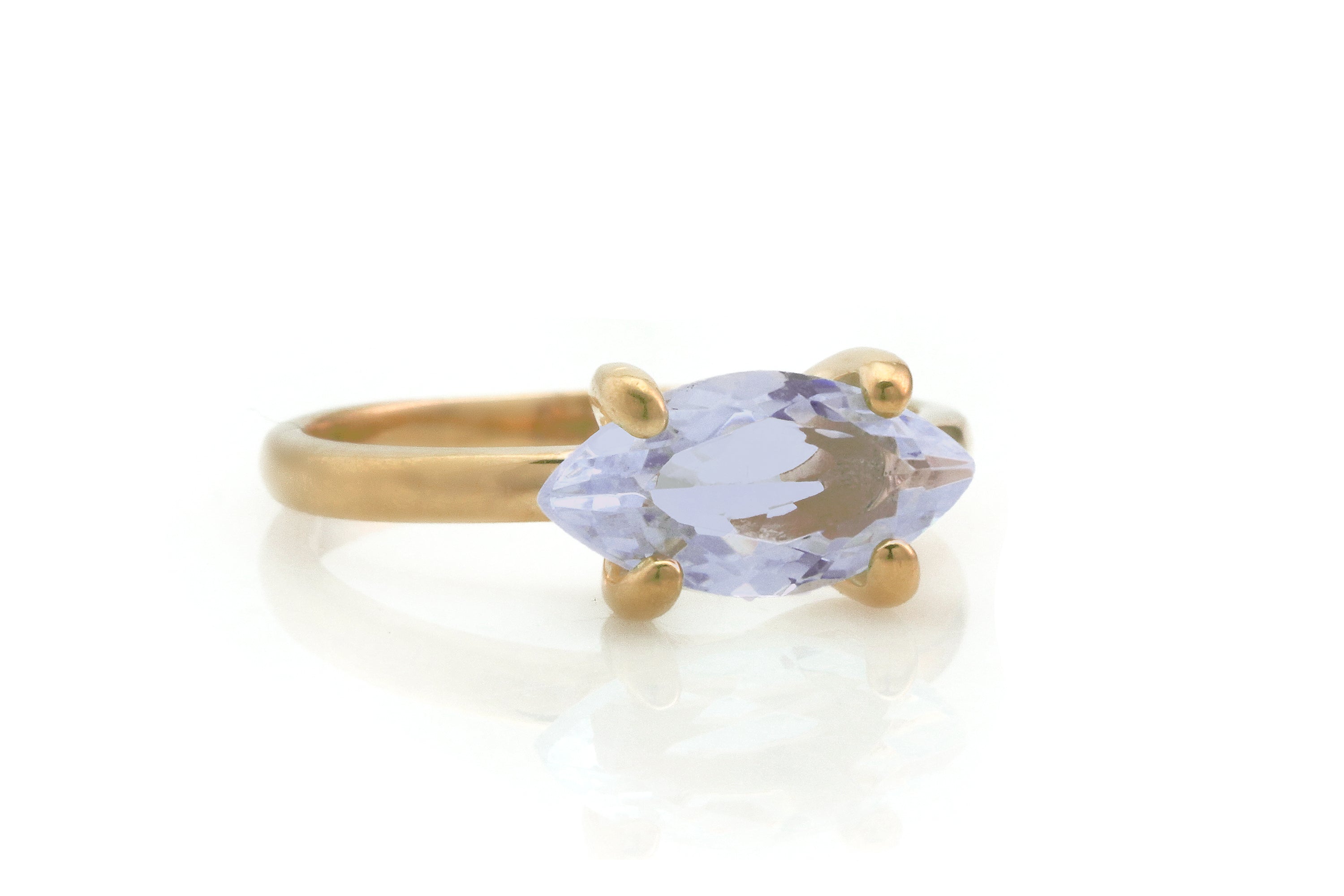 Gold Tanzanite Marquise Cut Solitaire Gemstone Ring Rings Anemone Unique