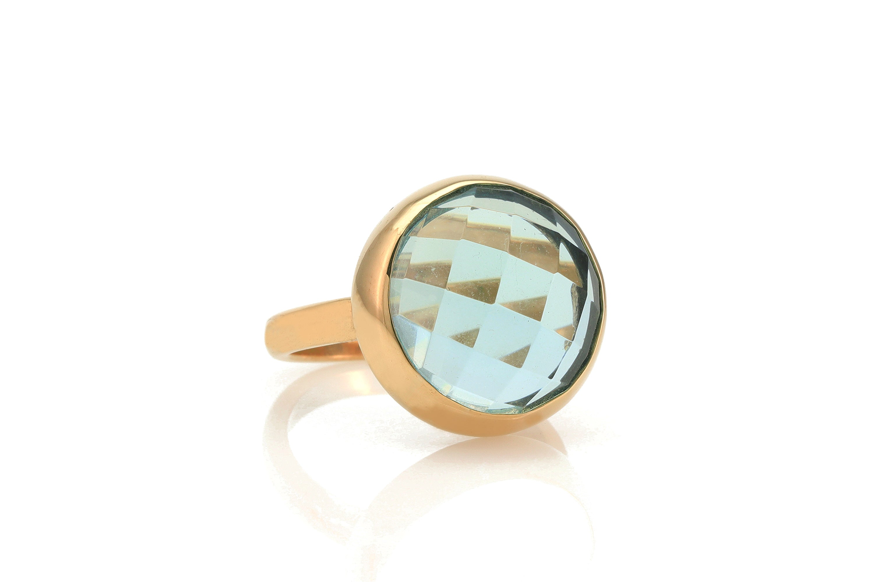 Large Blue Topaz Gold Filled Bezel Set Ring Rings Anemone Limited