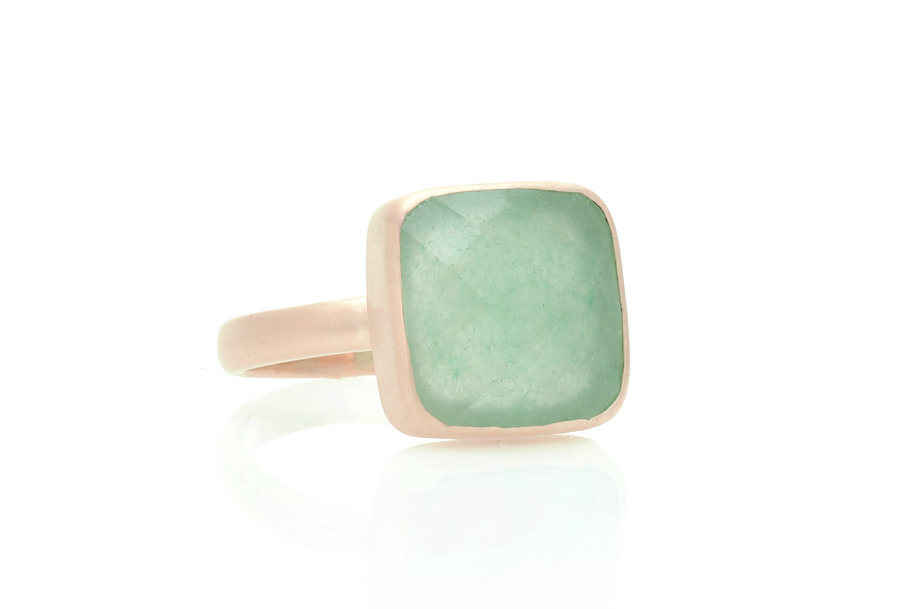 Green Aventurine Square Cut Gold Ring Rings Anemone Limited