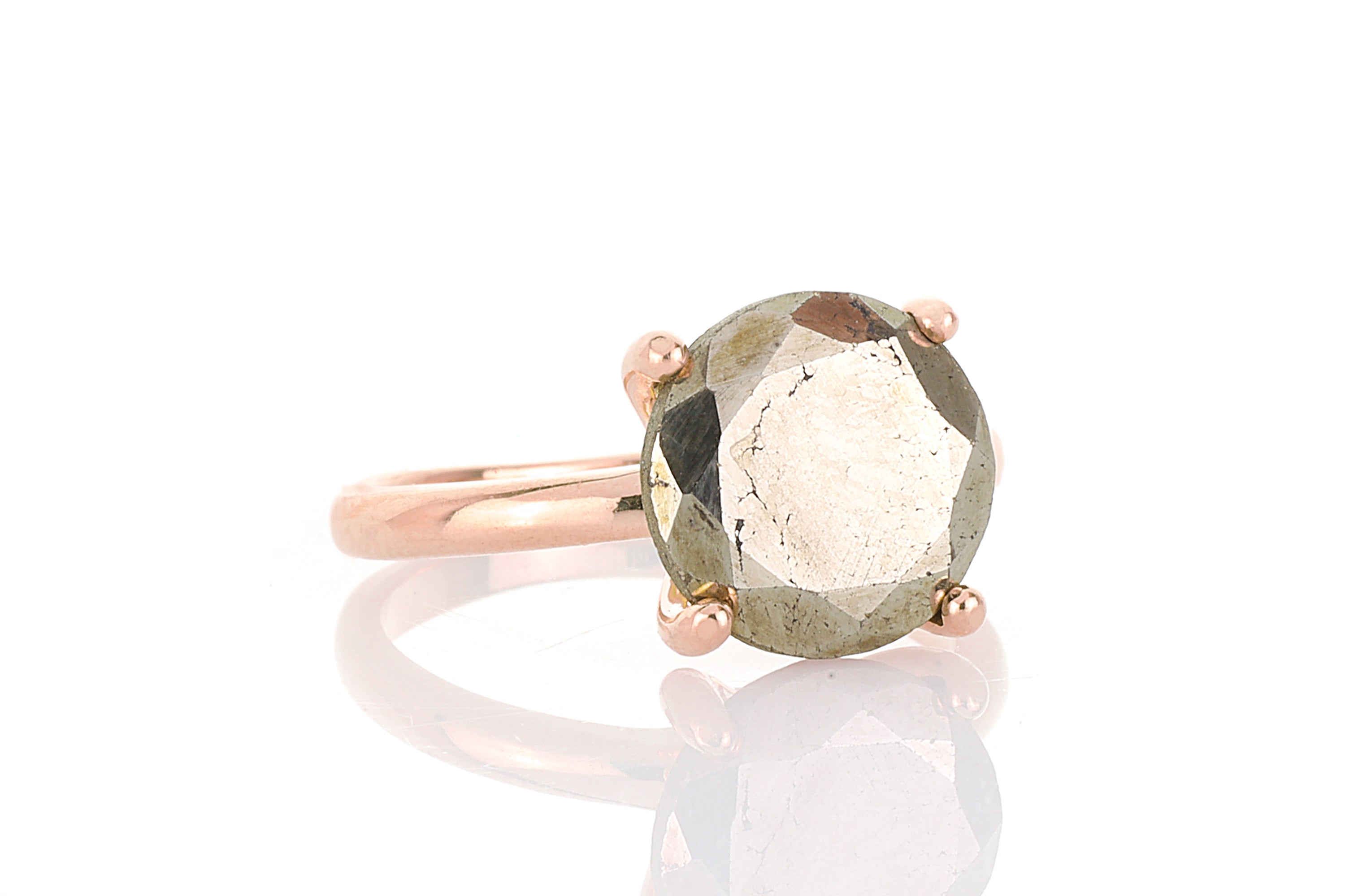 Raw Wild Pyrite Solitaire Gemstone Ring Rings Anemone Unique