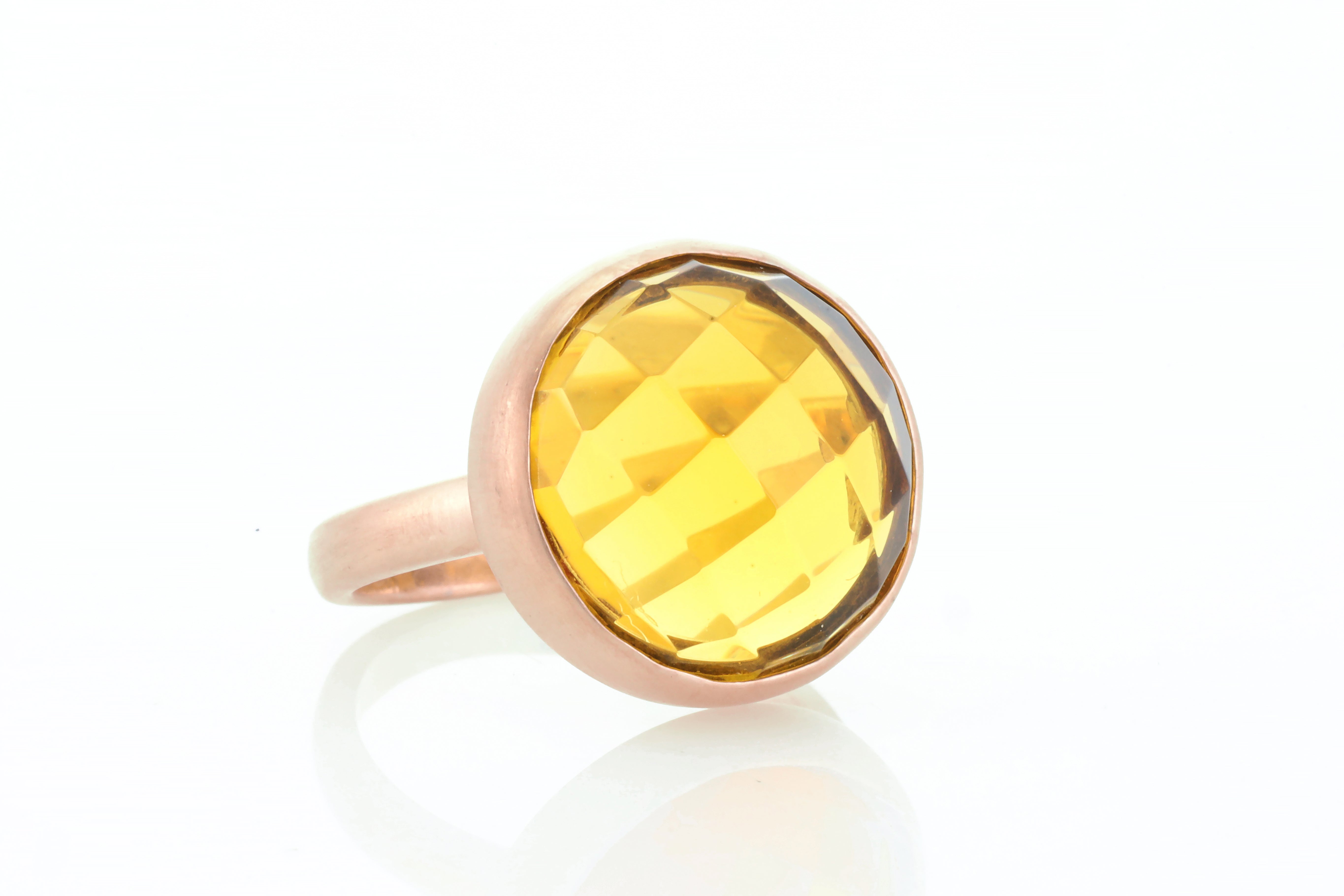 18k Gold Citrine Bezel Ring Rings Anemone Limited