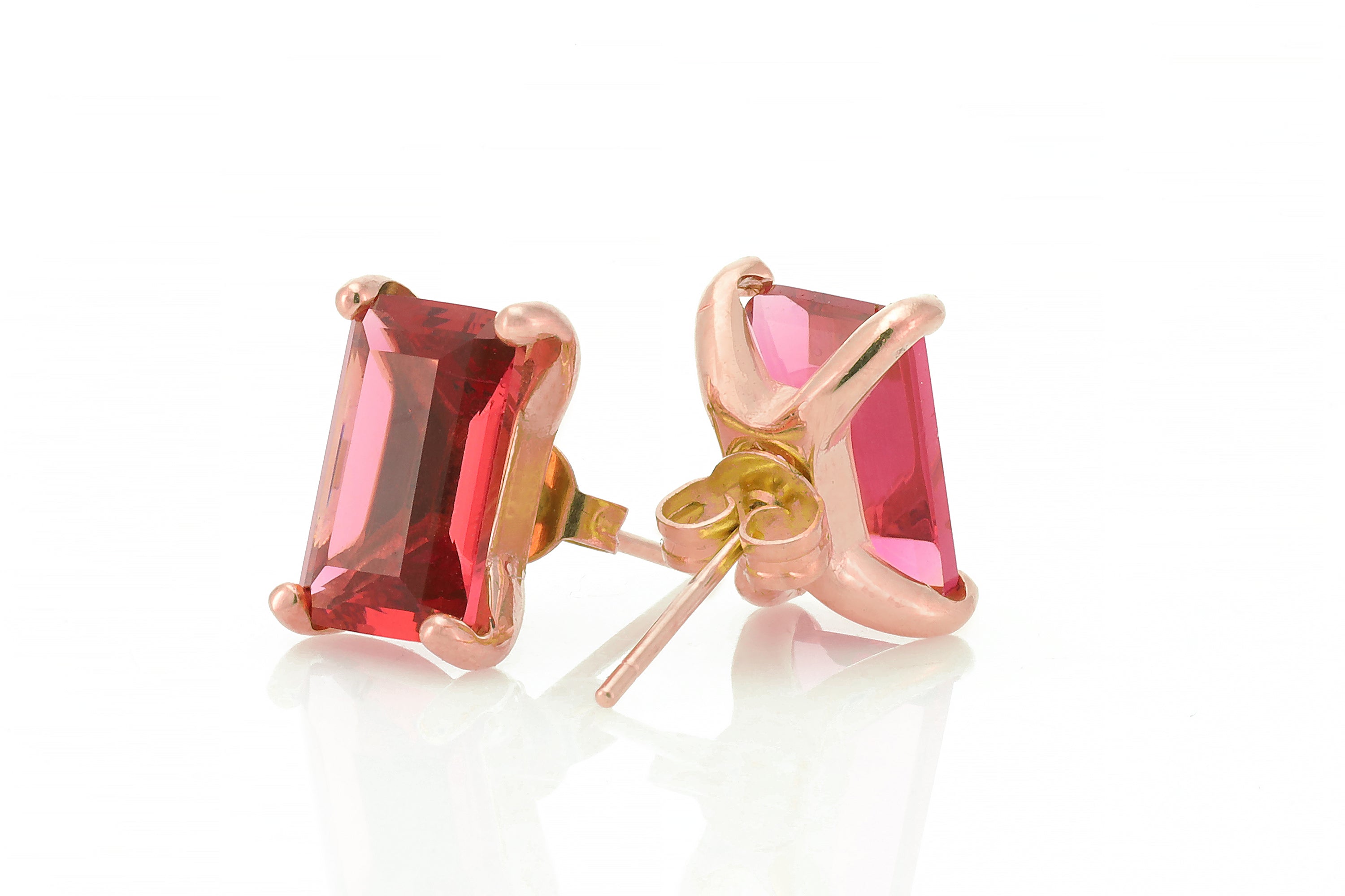 Tourmaline Rectangle Gold Stud Earrings Earrings Anemone Unique