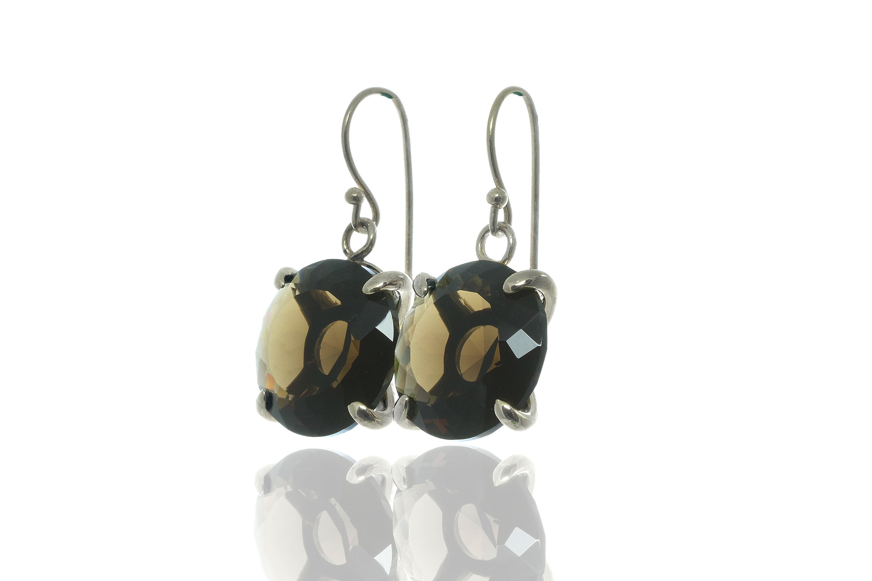 Lustrous Smoky Quartz Gold Earrings Earrings Anemone Jewelry