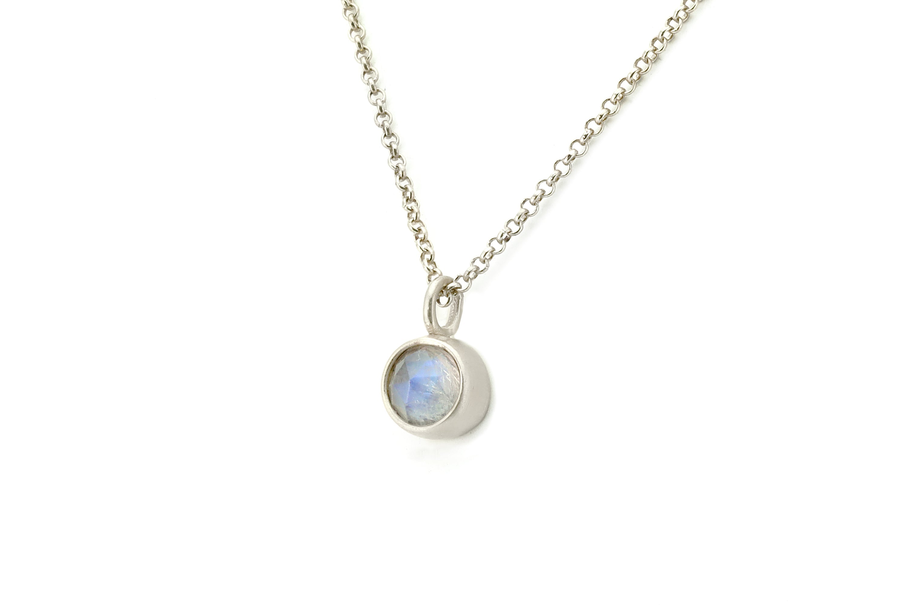 Moonstone Gold Bezel Pendant Necklace necklaces Anemone Limited