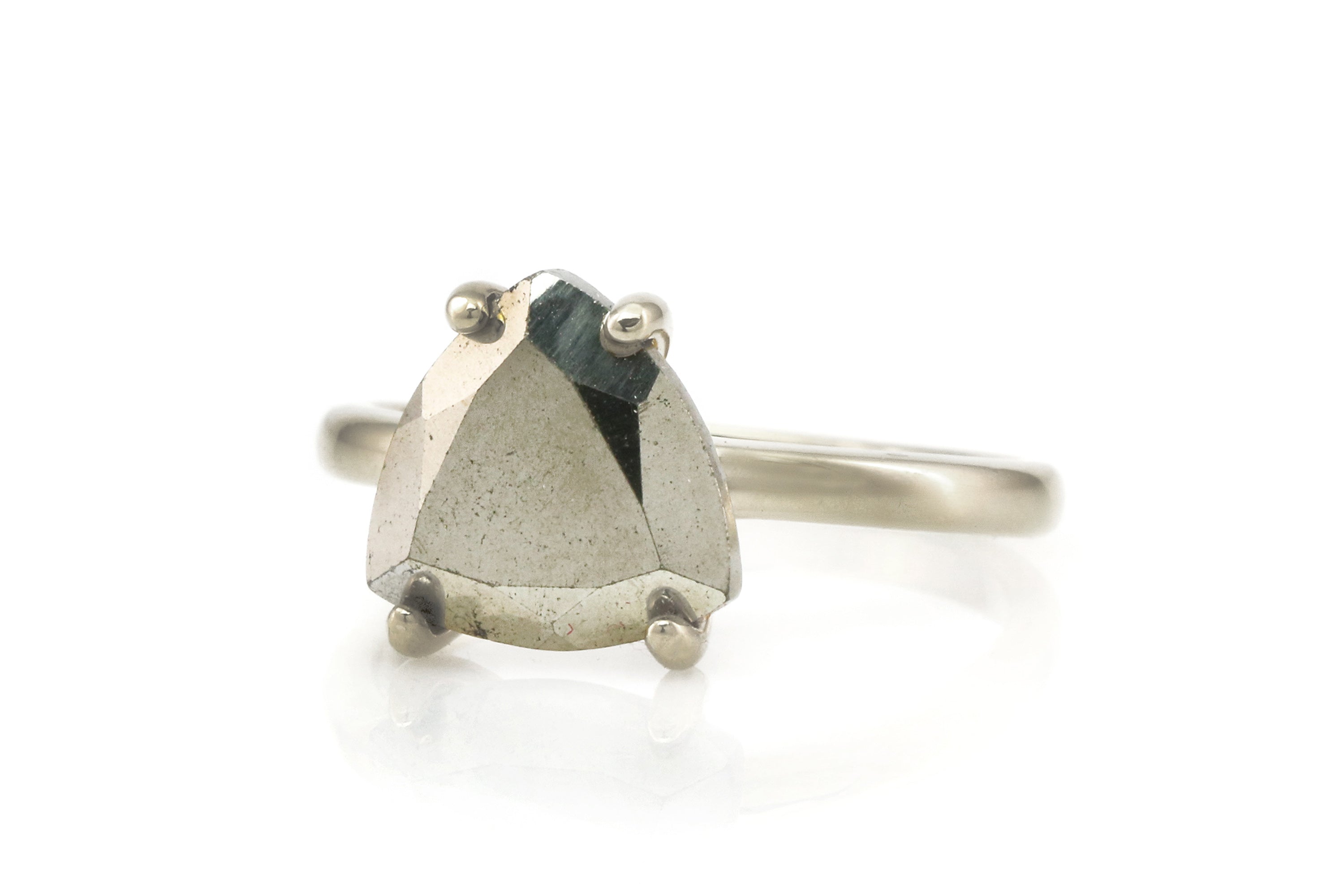 Trillion Iron Pyrite Sterling Silver Ring Rings Anemone Unique