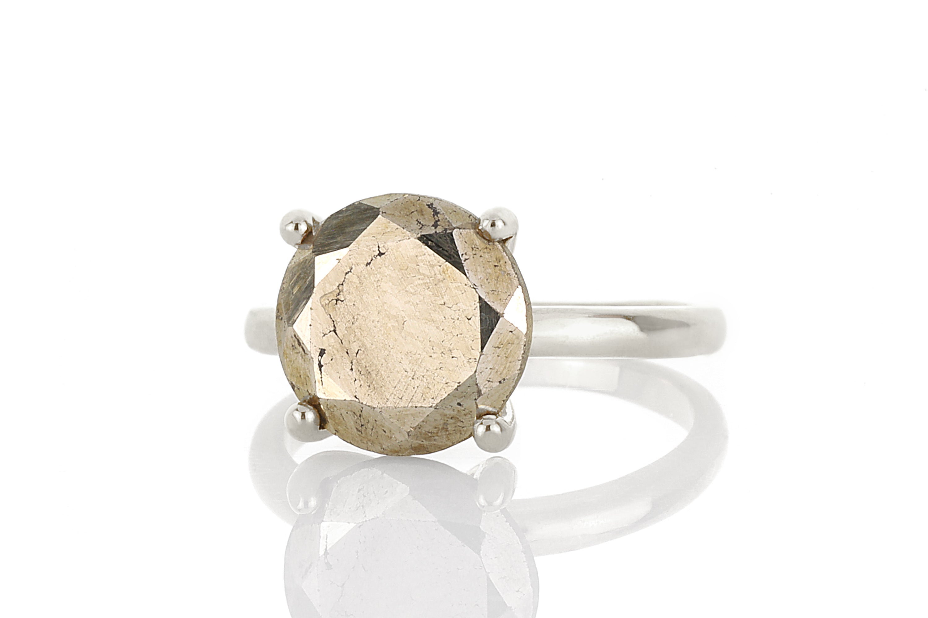 Raw Wild Pyrite Solitaire Gemstone Ring Rings Anemone Unique