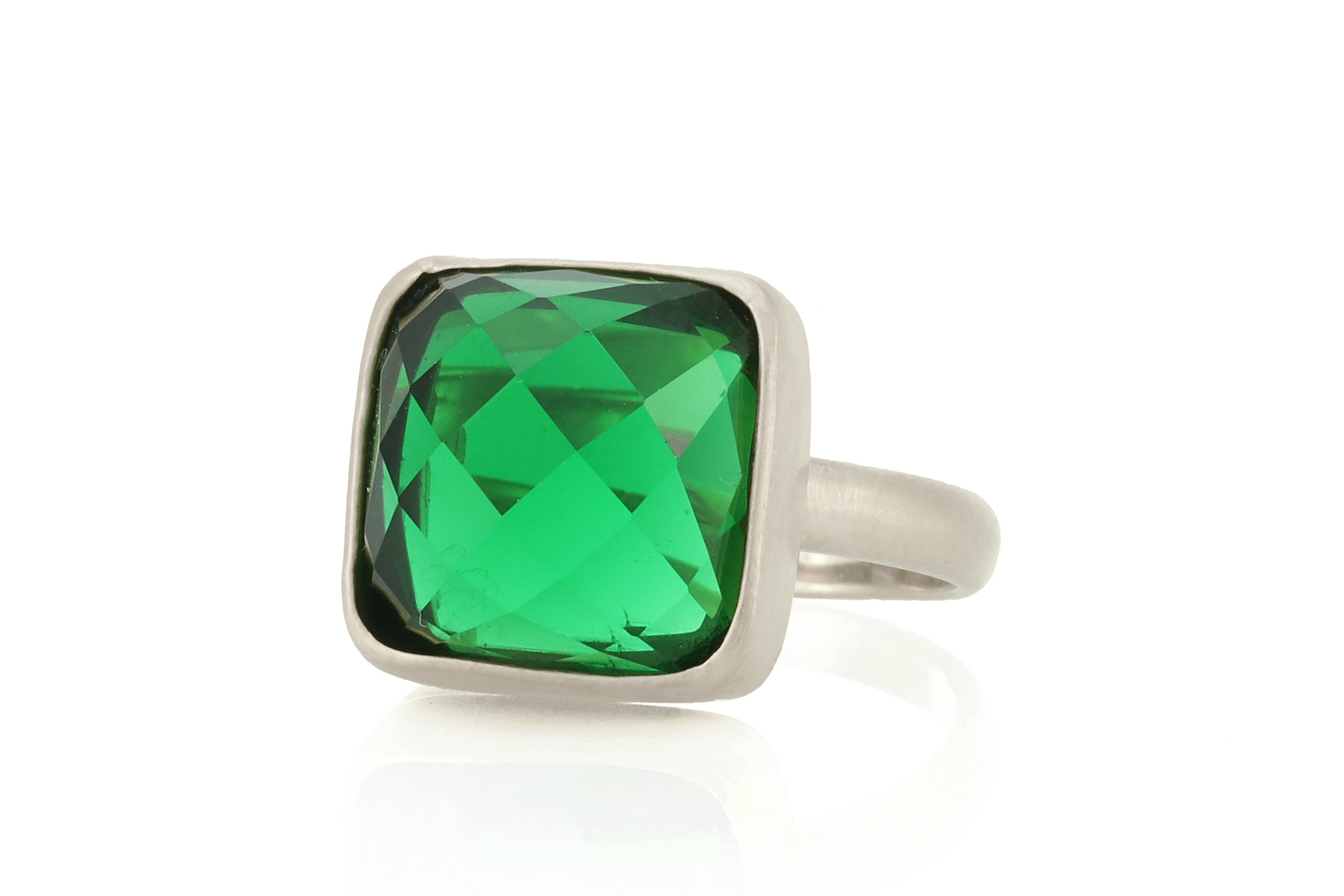 Square Bezel Emerald Gold Ring Rings Anemone Limited