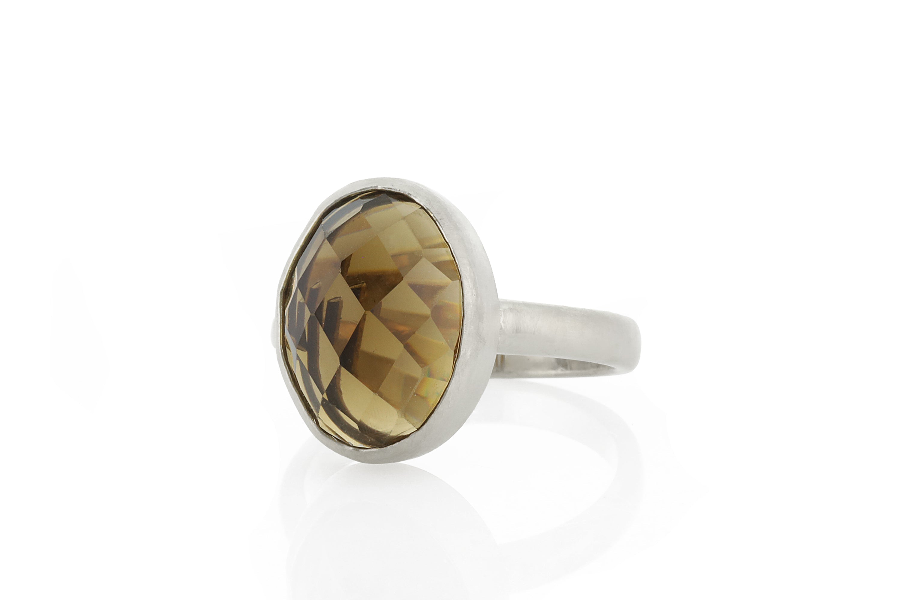 Smoky Quartz Oval Gold Filled Bezel Ring Rings Anemone Limited