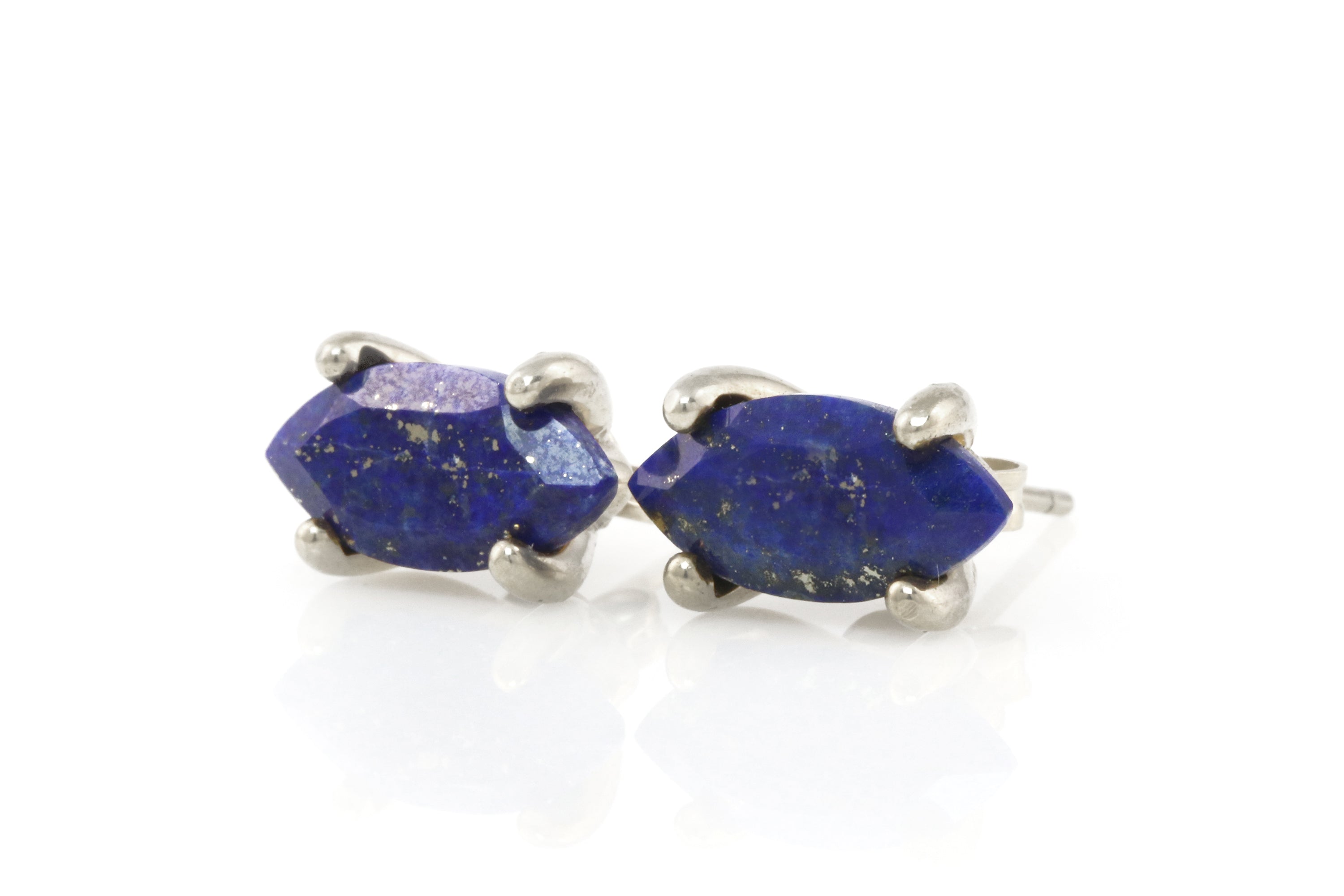 Gold Marquise Lapis Lazuli Earrings Earrings Anemone Unique