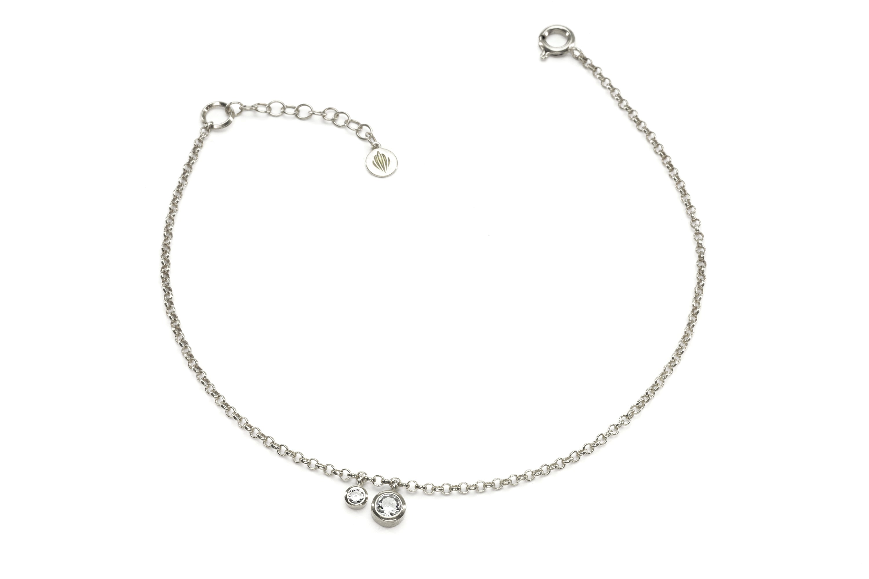 Minimalist Gold Anklet with Cubic Zirconia Charms Anklet Anemone Unique