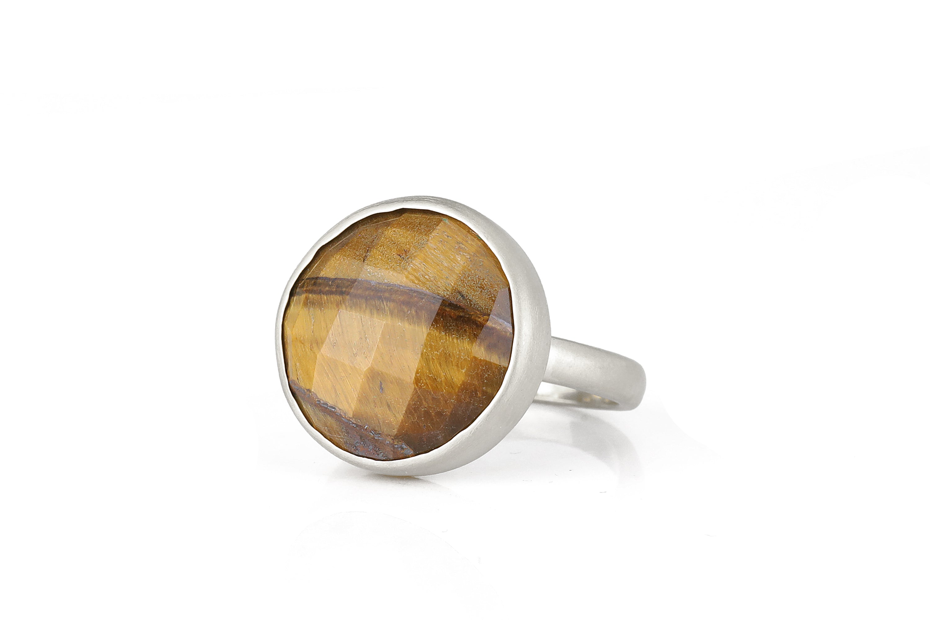Large Tiger Eye Gold Statement Ring Rings Anemone Limited
