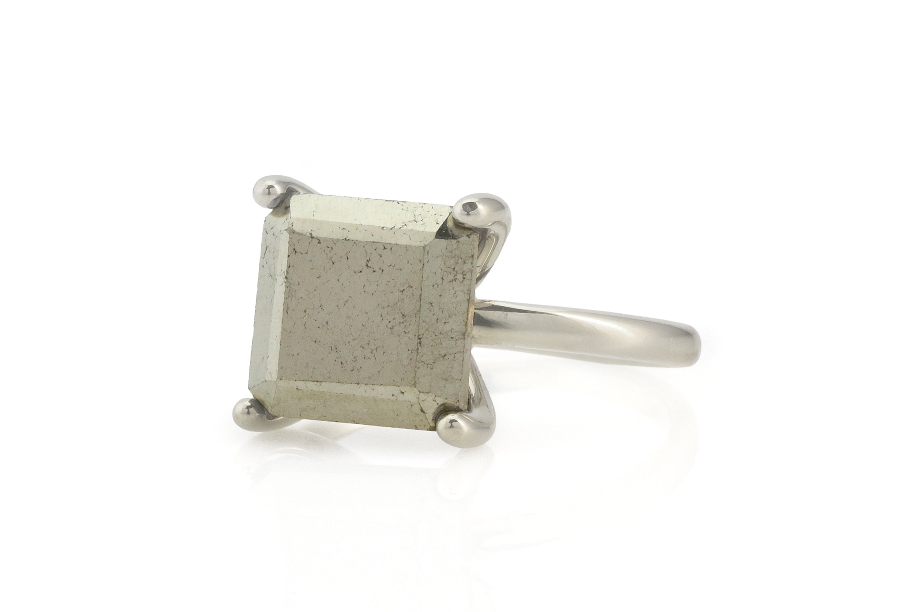 Pyrite Cocktail Ring in Silver Rings Anemone Unique
