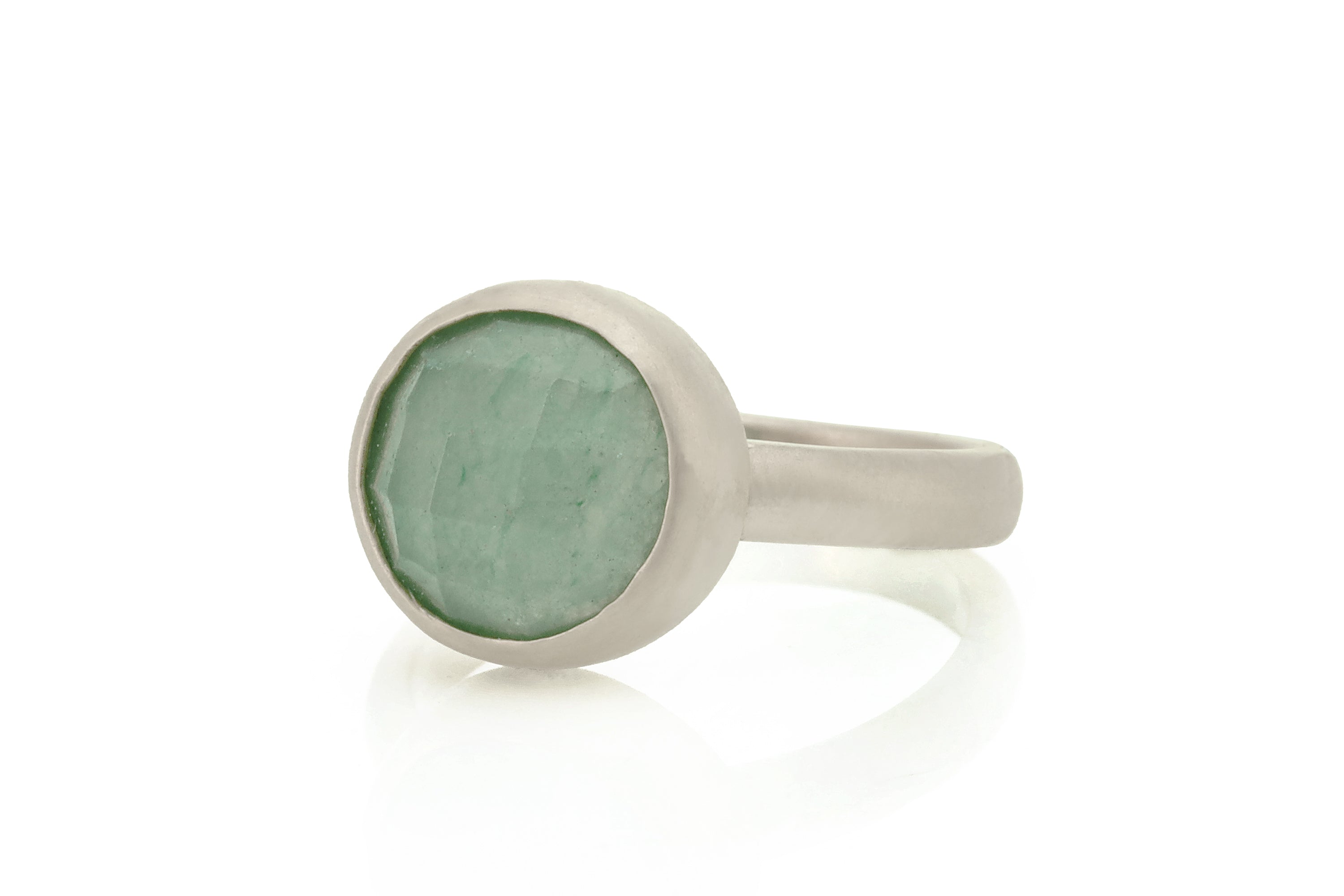 10mm Green Aventurine Round Gold Ring Rings Anemone Limited