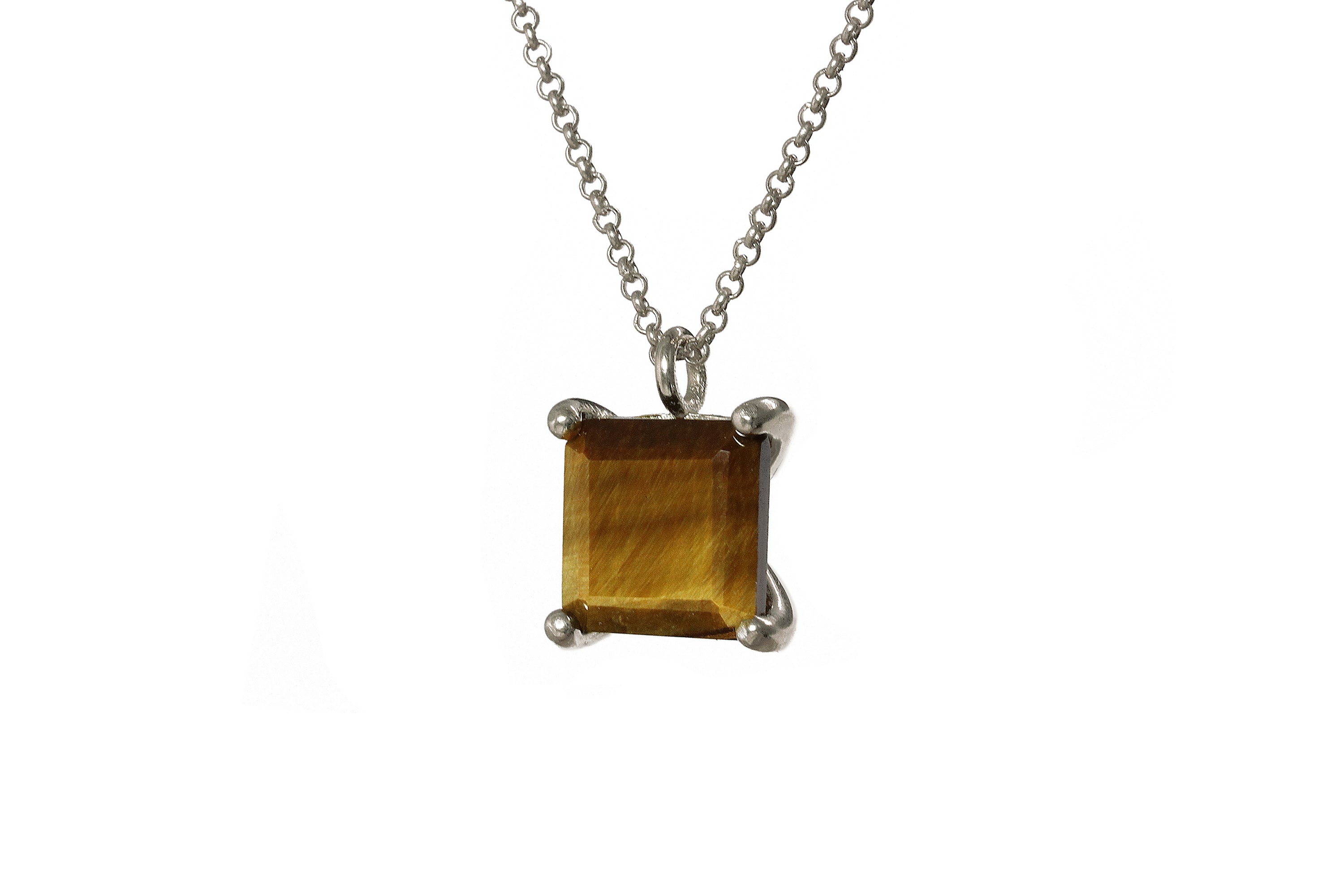 Charming Tiger Eye Necklace in Gold necklaces Anemone Unique