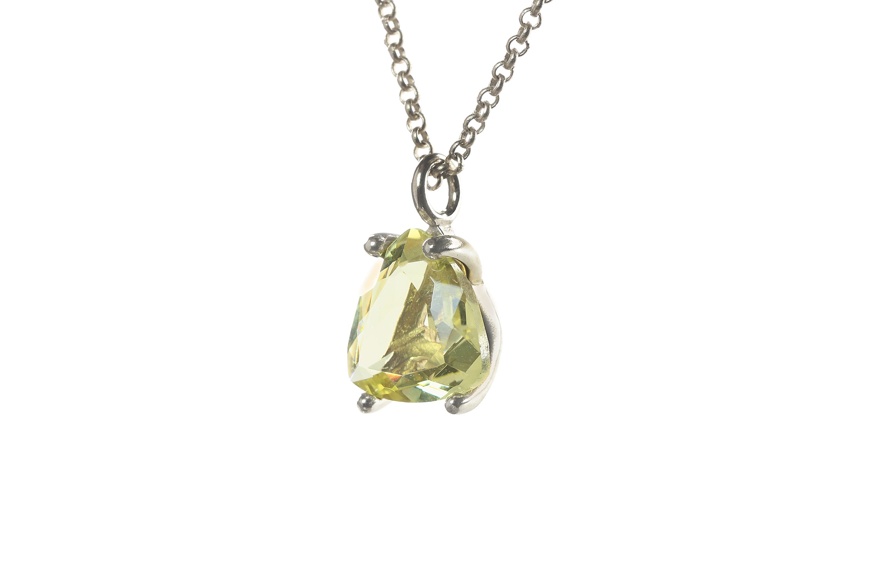 Brilliant Lemon Quartz Crystal Necklace in Gold necklaces Anemone Unique