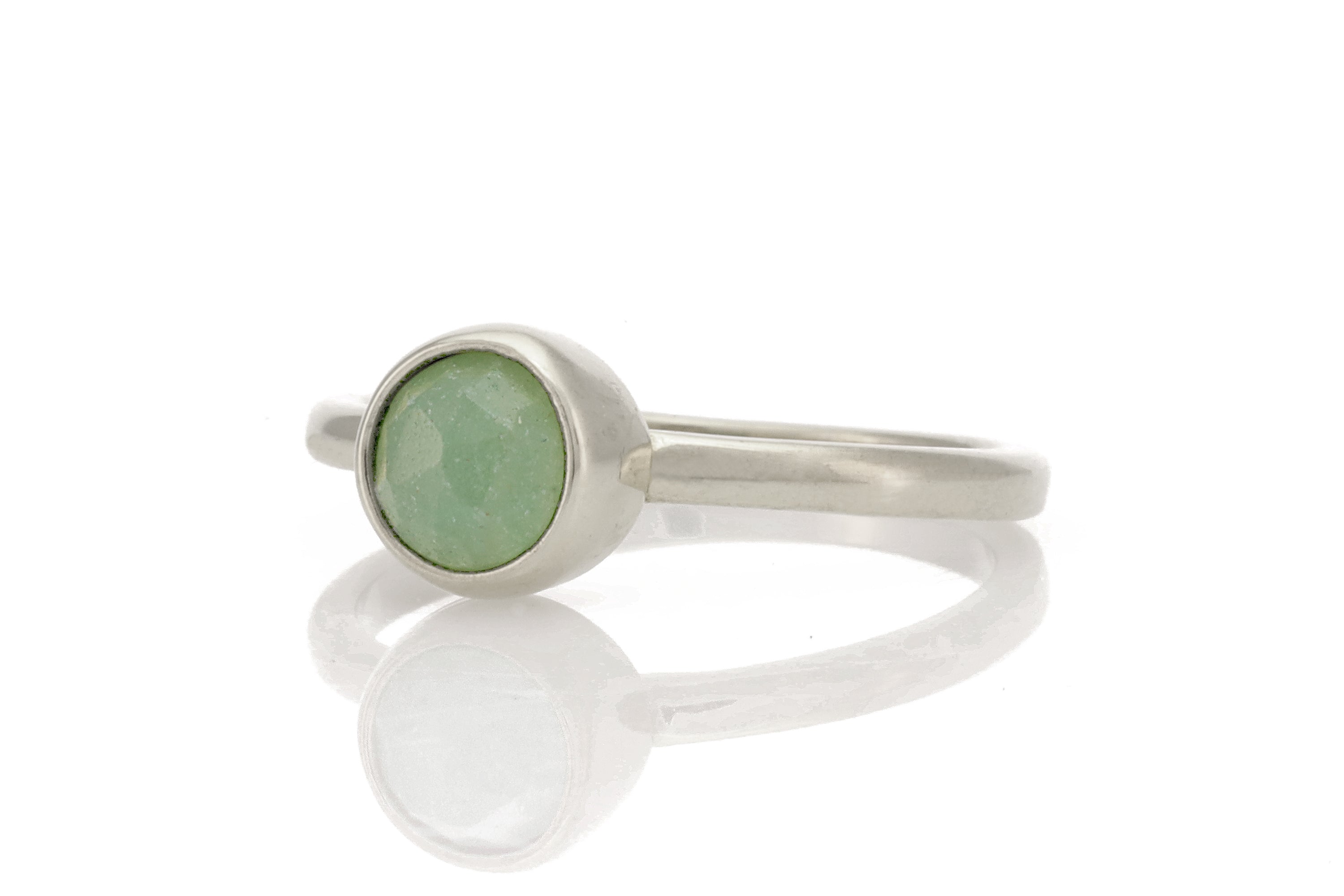Green Aventurine Gemstone Stacking Ring in Gold Filled Rings Anemone Limited