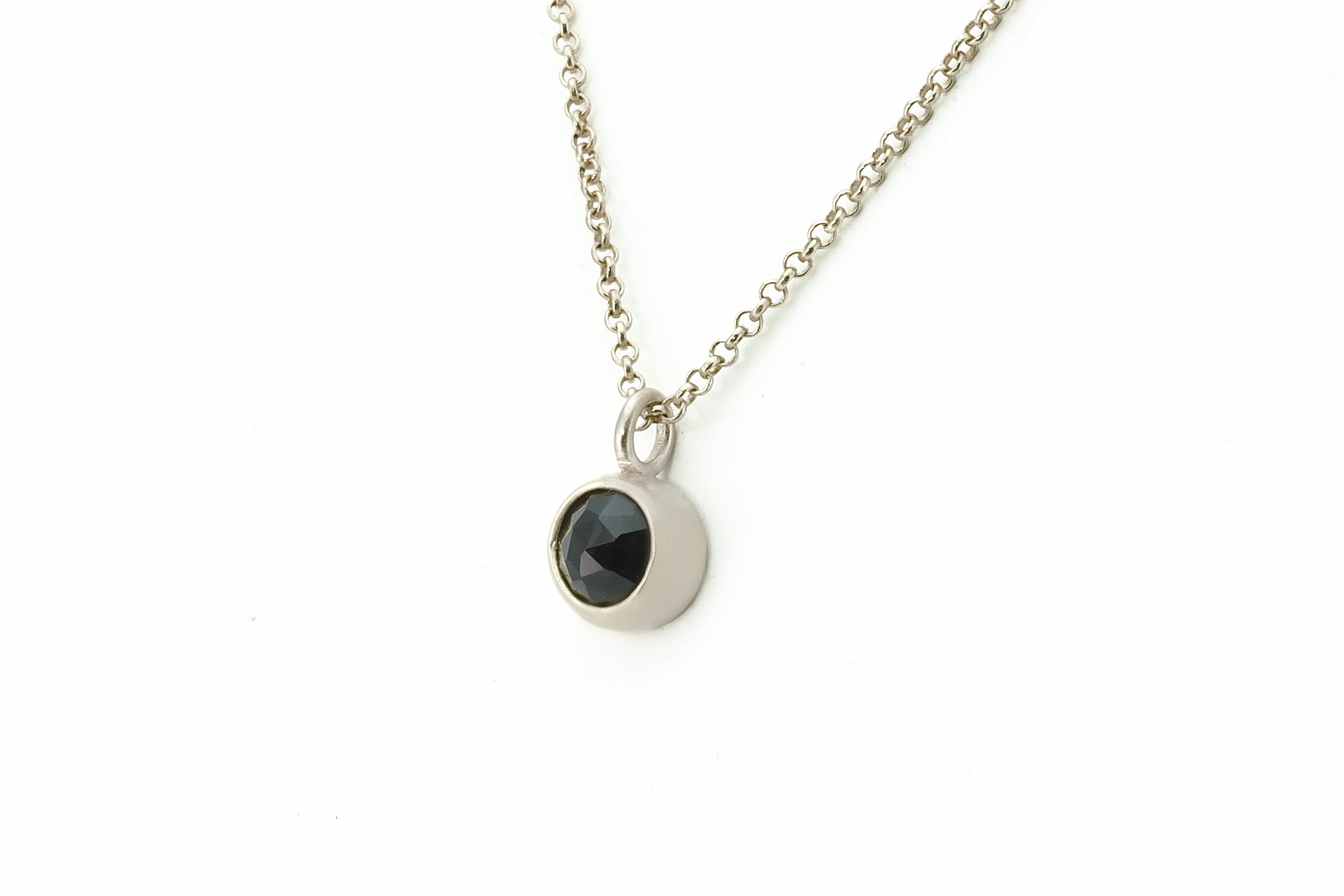 Black Onyx Minimalist Bezel Set Gold Pendant Necklace necklaces Anemone Limited