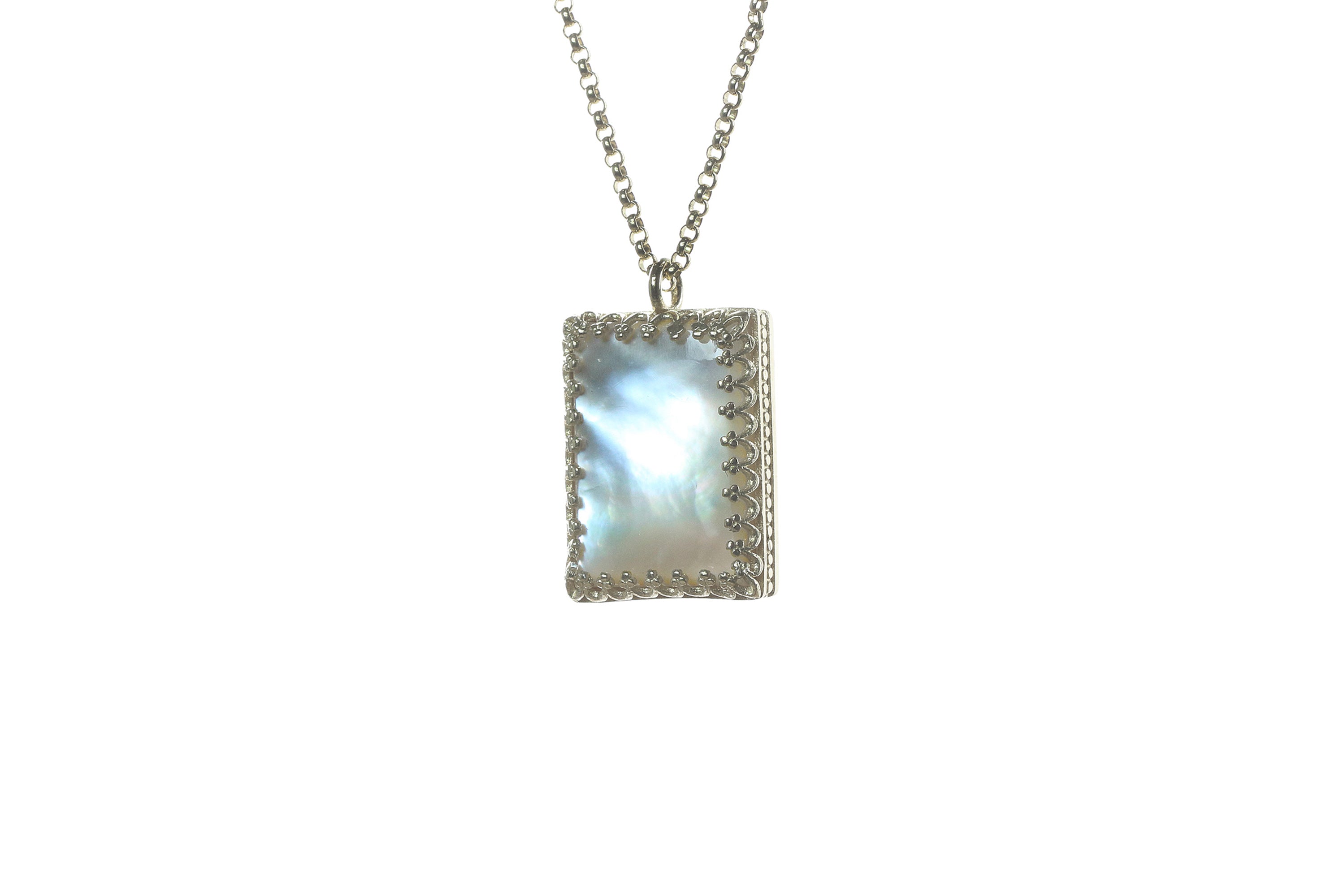Exquisite Statement Mother of Pearl Gold Necklace necklaces Anemone Jewelry