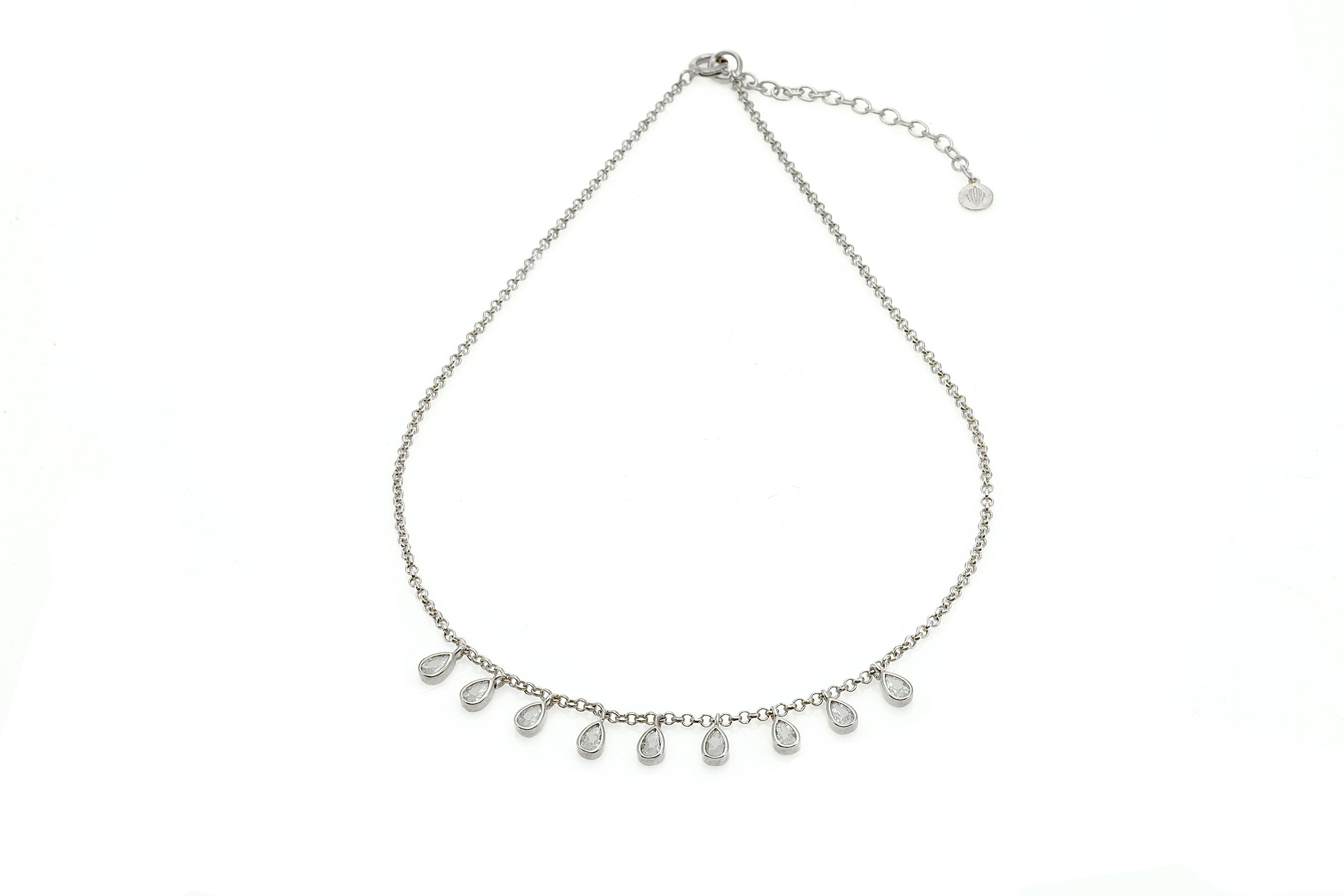 Gold Pear Cubic Zirconia Charms Necklace necklaces Anemone Unique