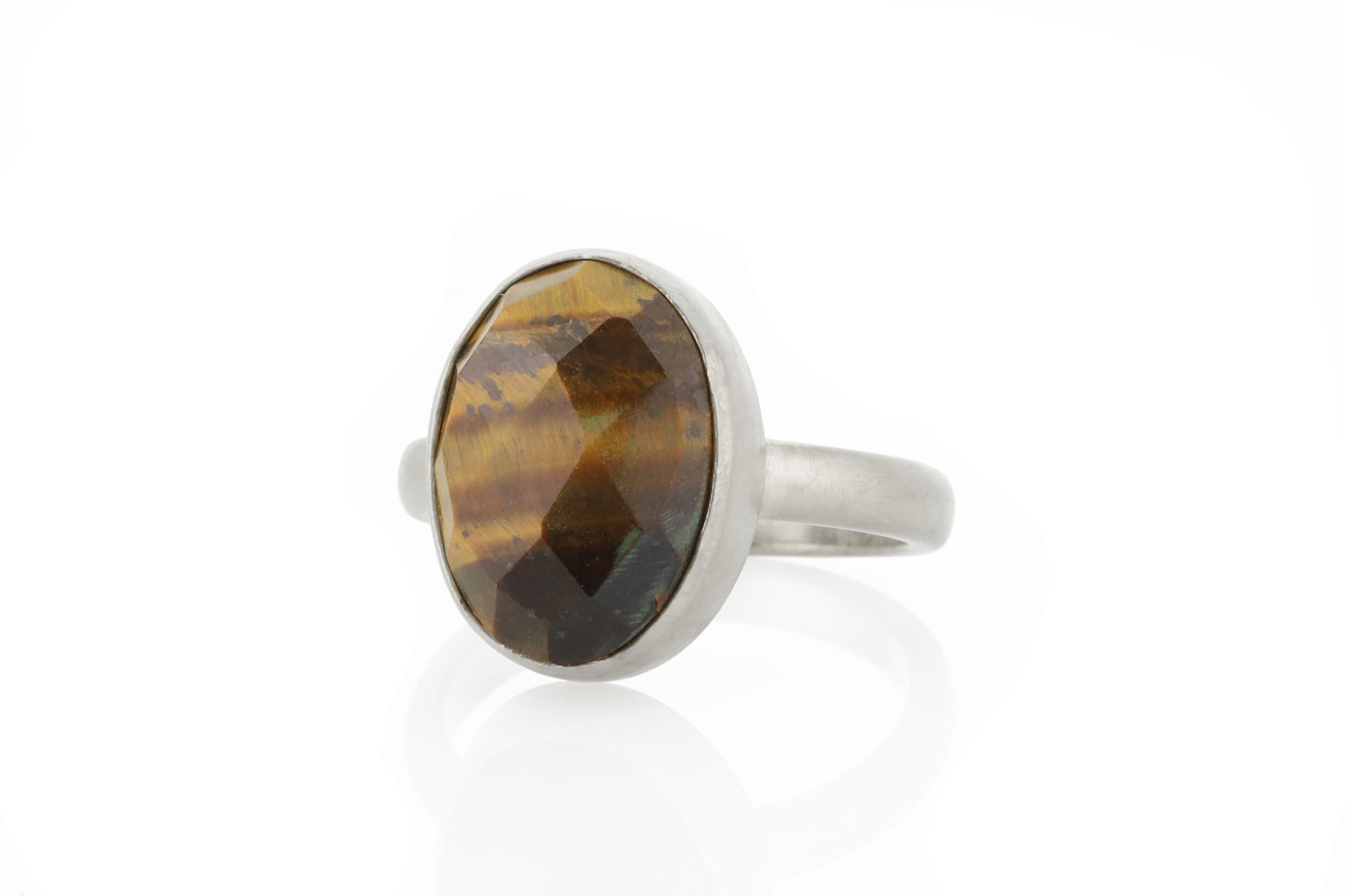 Gold Tiger Eye Bezel Set Ring Rings Anemone Limited
