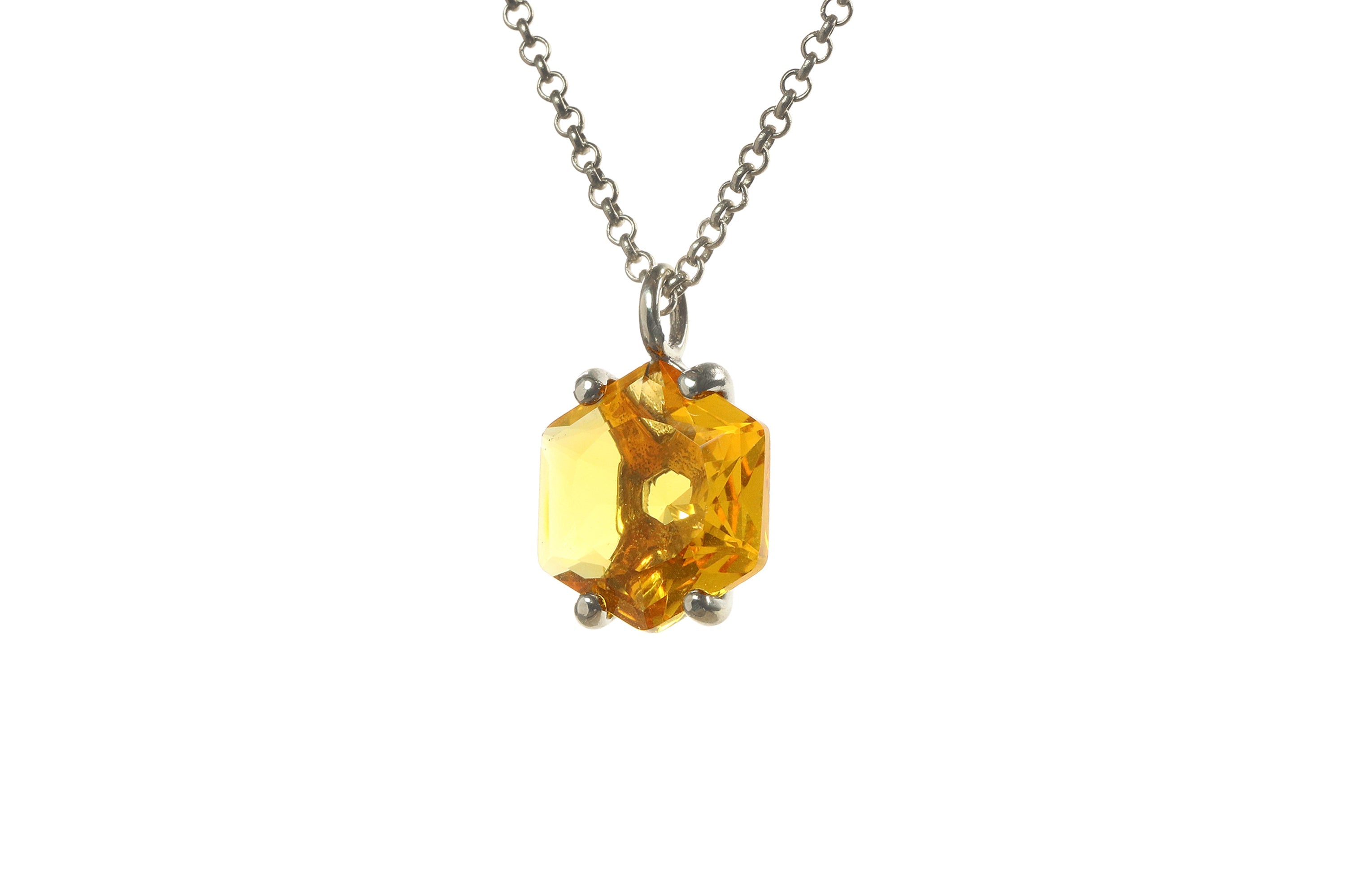 Unique Citrine Pendant Gold Necklace necklaces Anemone Unique