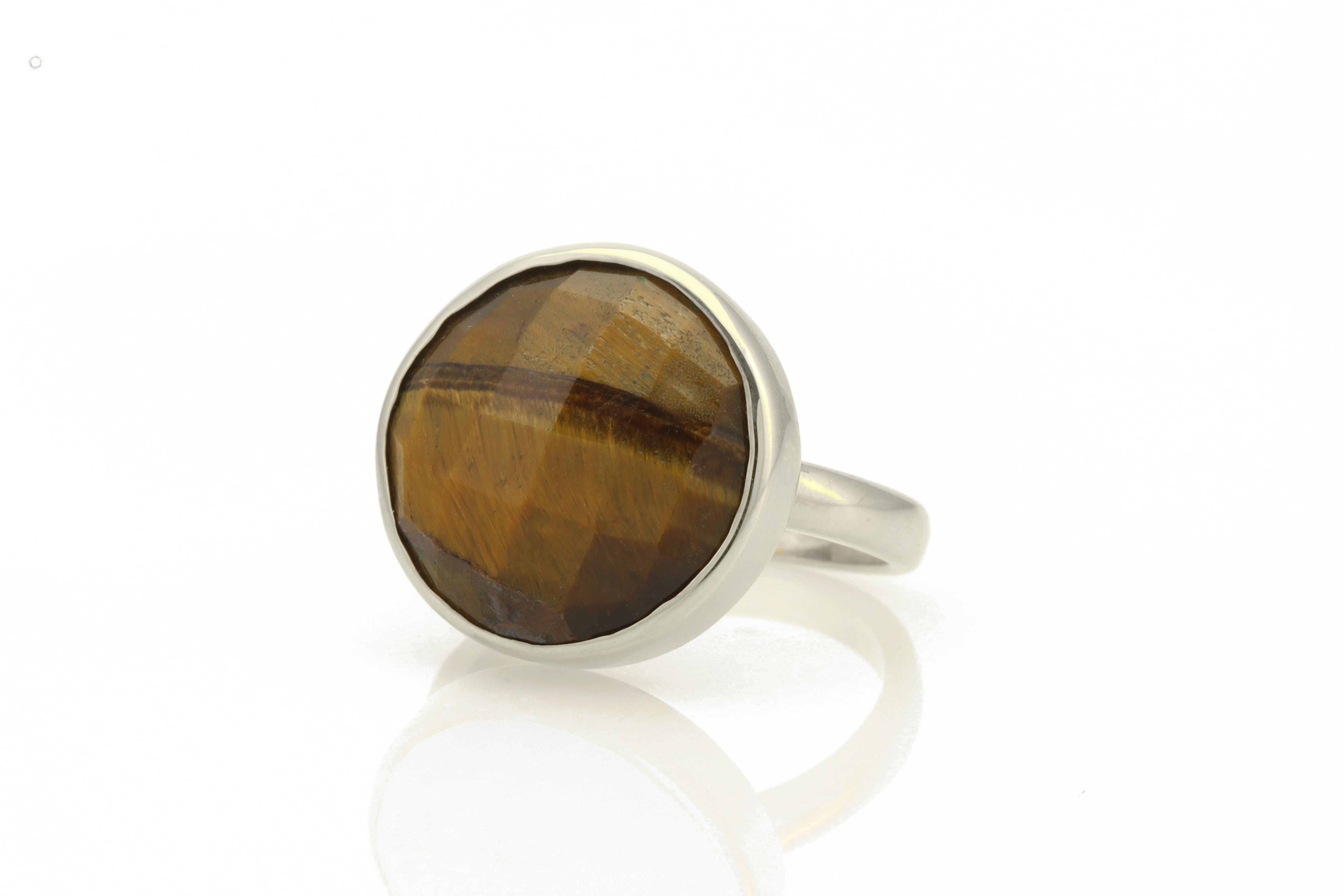 Tiger Eye Gold Statement Ring in 14k Gold Rings Anemone Limited