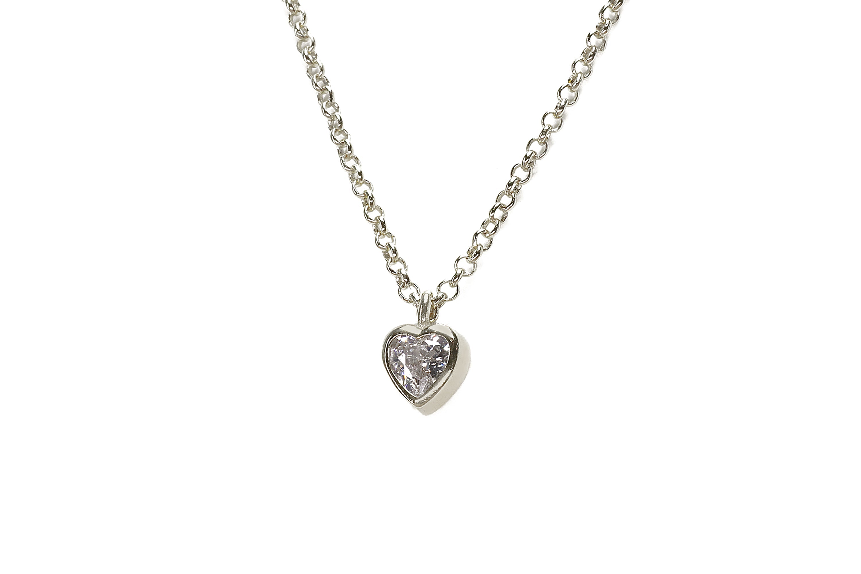 CZ Heart Charm Pendant Gold Necklace necklaces Anemone Unique