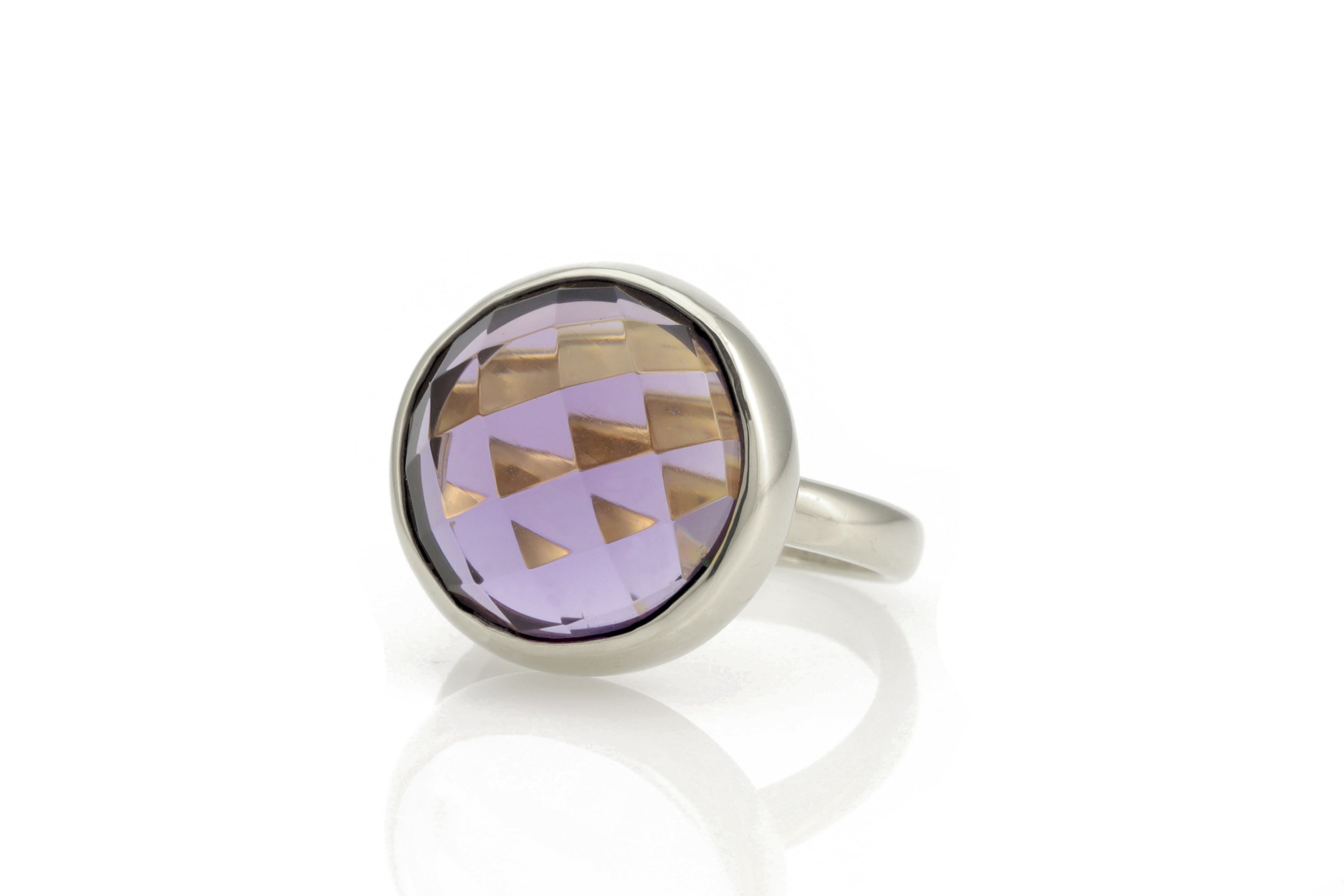 Large Bezel Set Amethyst Statement Gold Ring Rings Anemone Limited