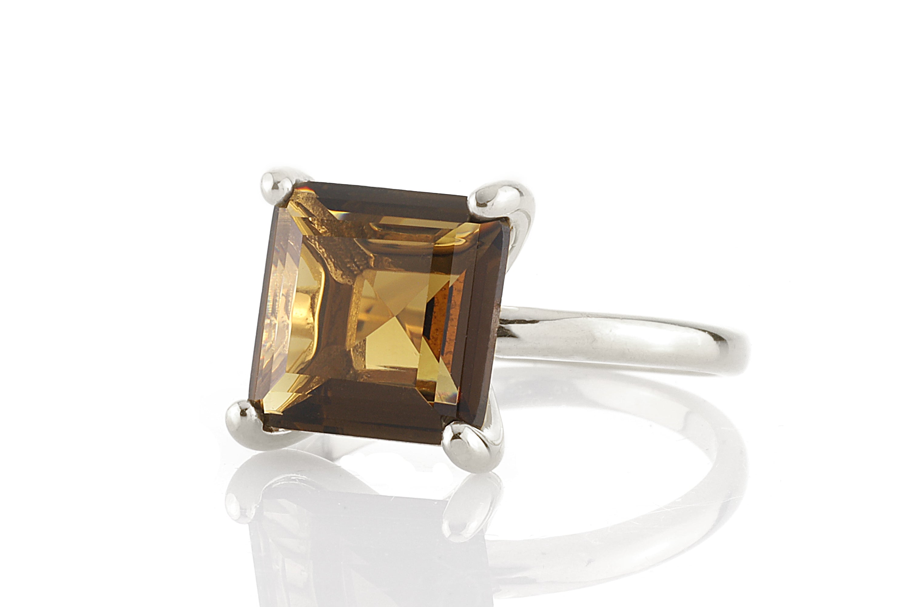 Smoky Quartz in 925 Sterling Silver Jewelry Ring Rings Anemone Unique