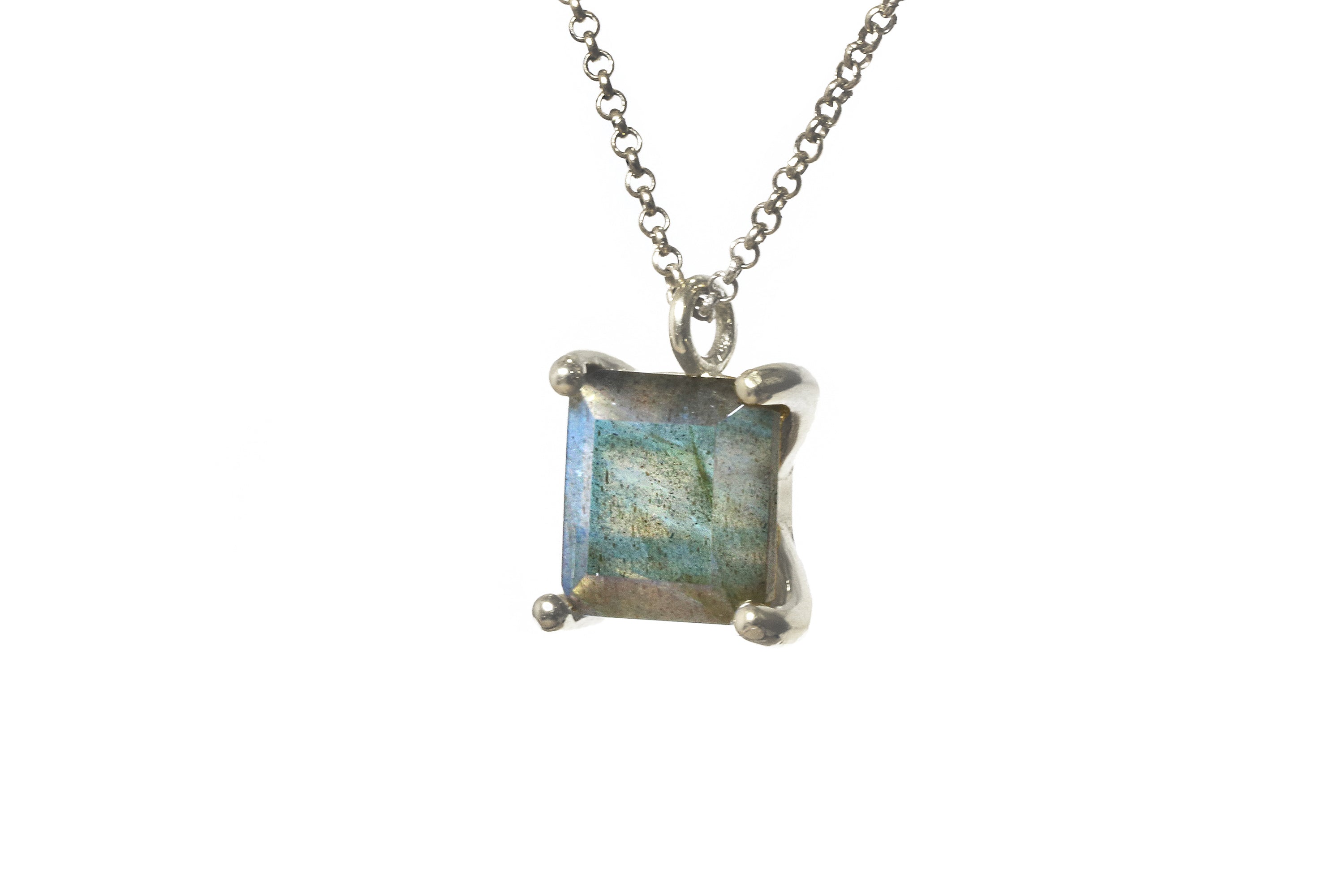 Flashy Blue Labradorite Gold Necklace necklaces Anemone Unique