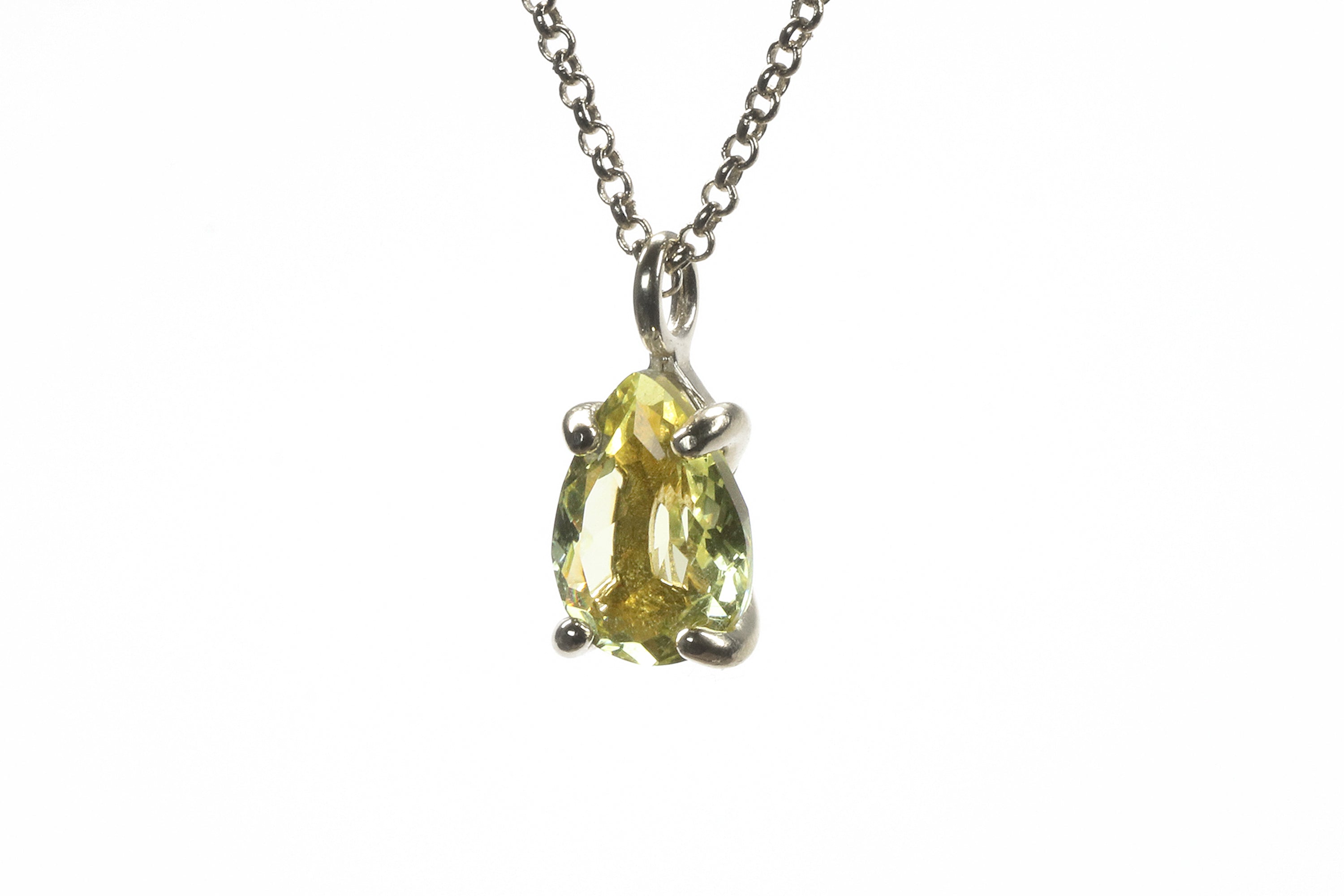 Pear Lemon Quartz Dainty Gold Necklace necklaces Anemone Unique