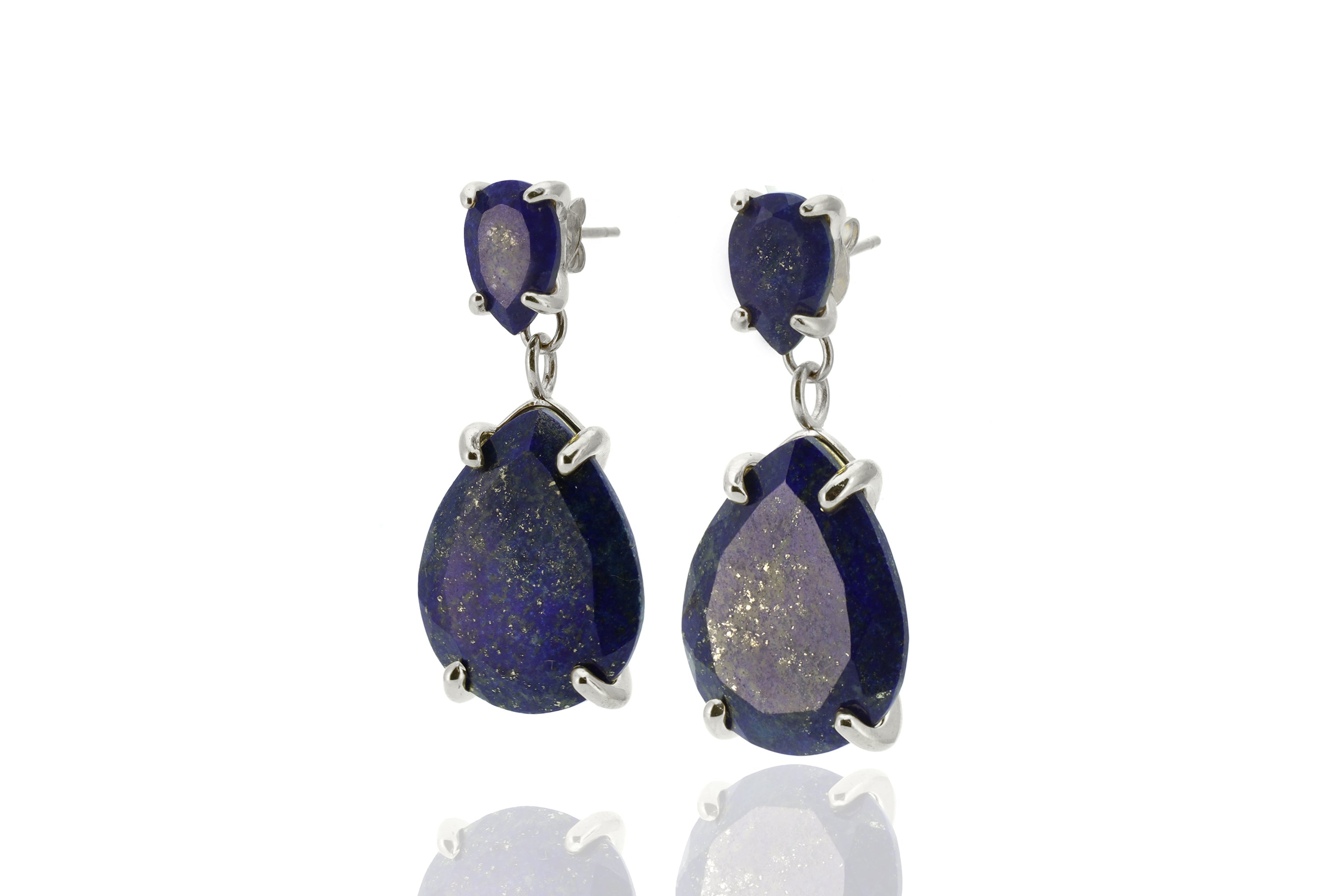Sterling Silver Teardrop Lapis Lazuli Earrings Earrings Anemone Jewelry