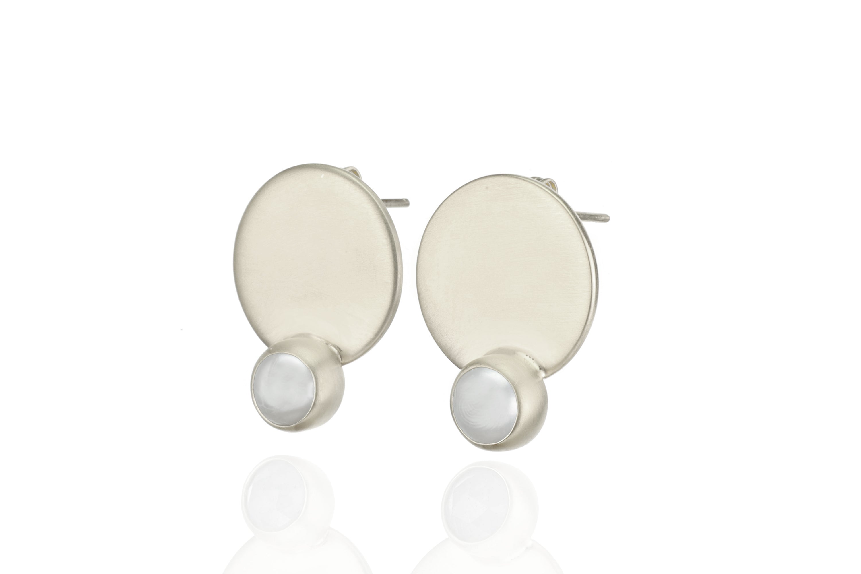 Gold Pearl Bezel Stud Coin Earrings Earrings Anemone Limited