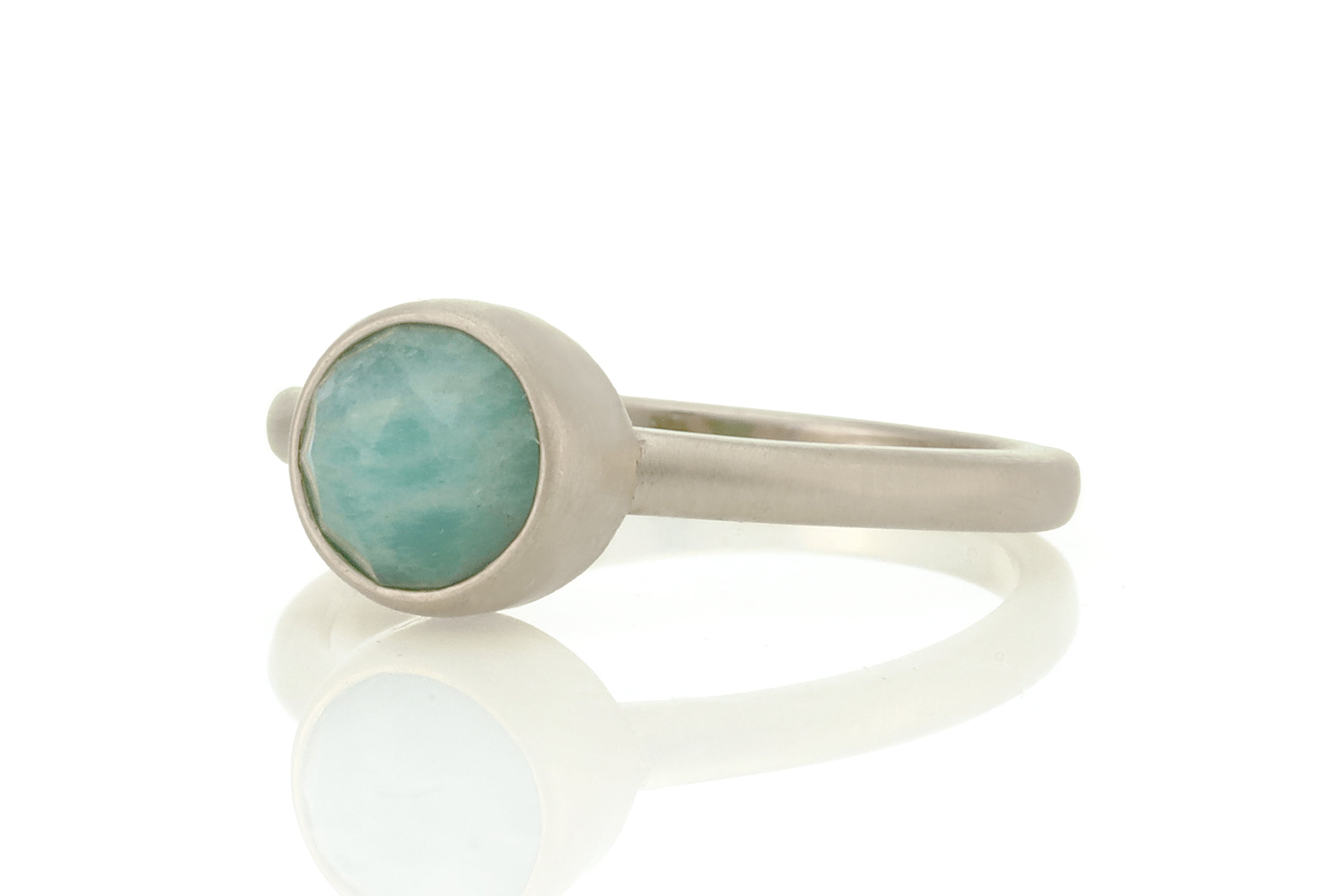 Amazonite Statement Bezel Ring in 14k Gold Rings Anemone Limited