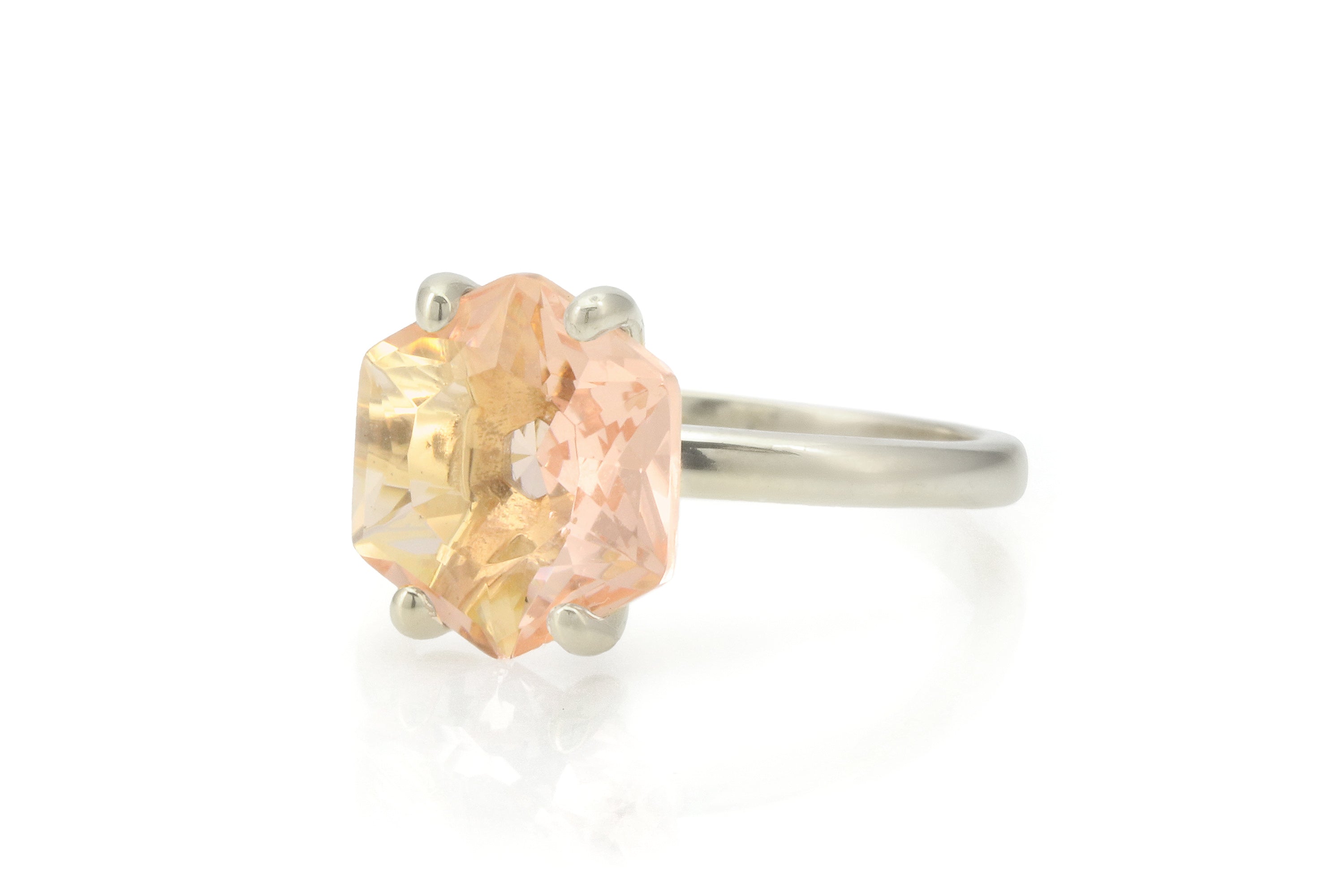 Adorable Morganite Engagement Ring in Gold Rings Anemone Unique