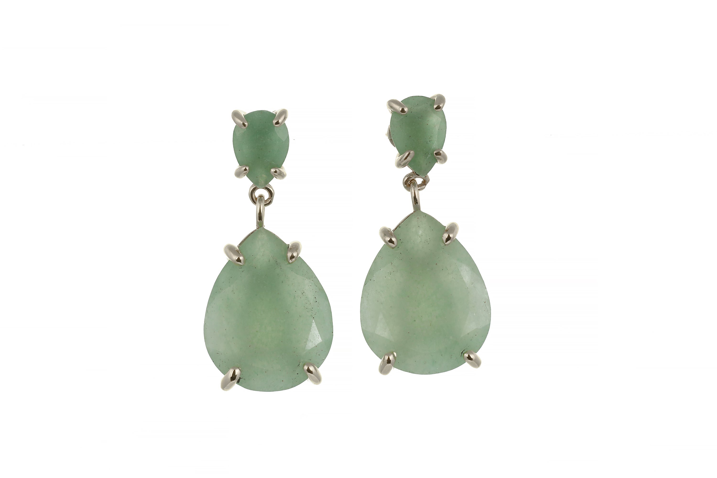 14k Gold Green Aventurine Multi Stone Earrings Earrings Anemone Jewelry