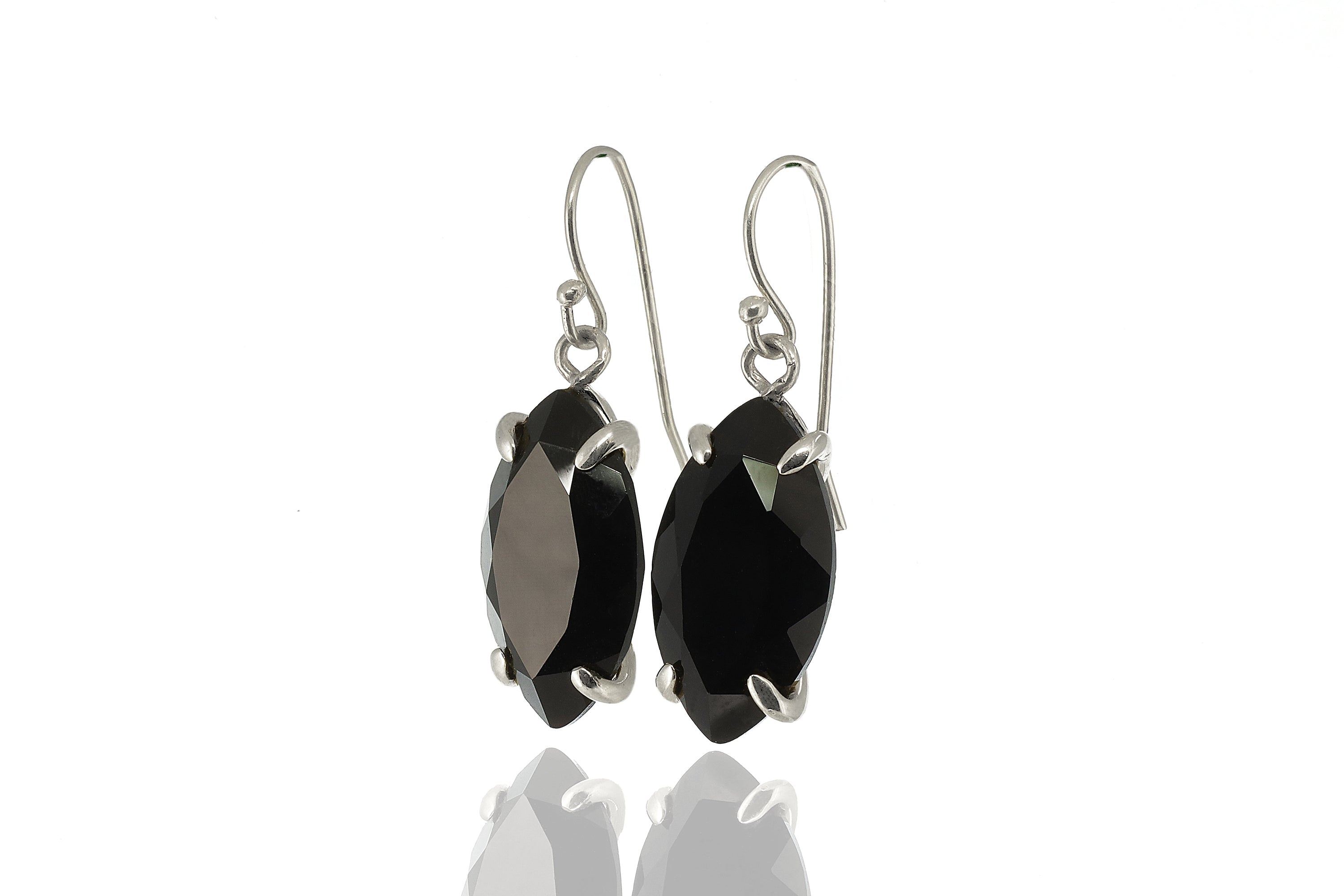 Marquise Black Onyx 14k Gold Earrings Earrings Anemone Jewelry
