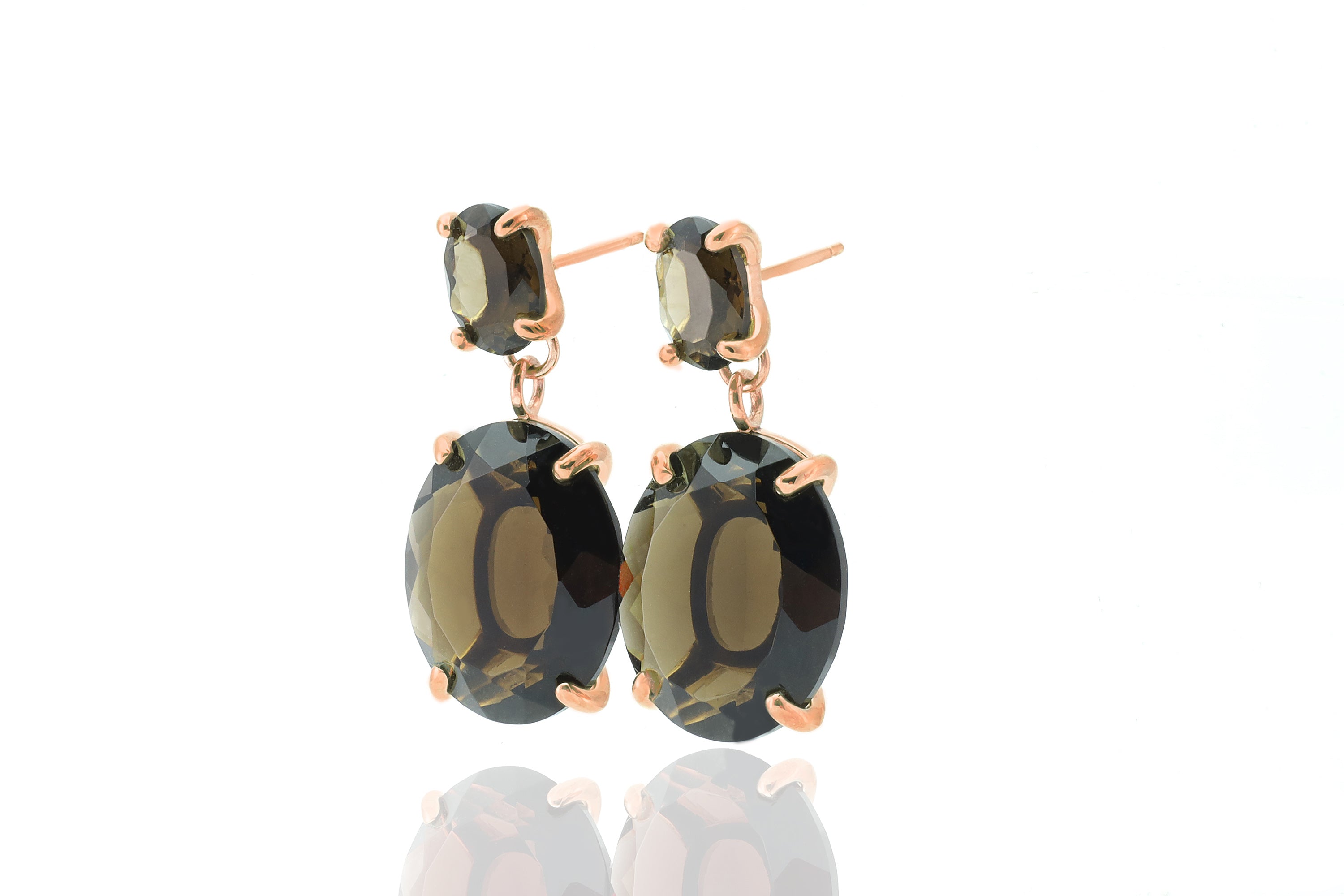 Smoky Quartz Gemstone Gold Earrings Earrings Anemone Jewelry