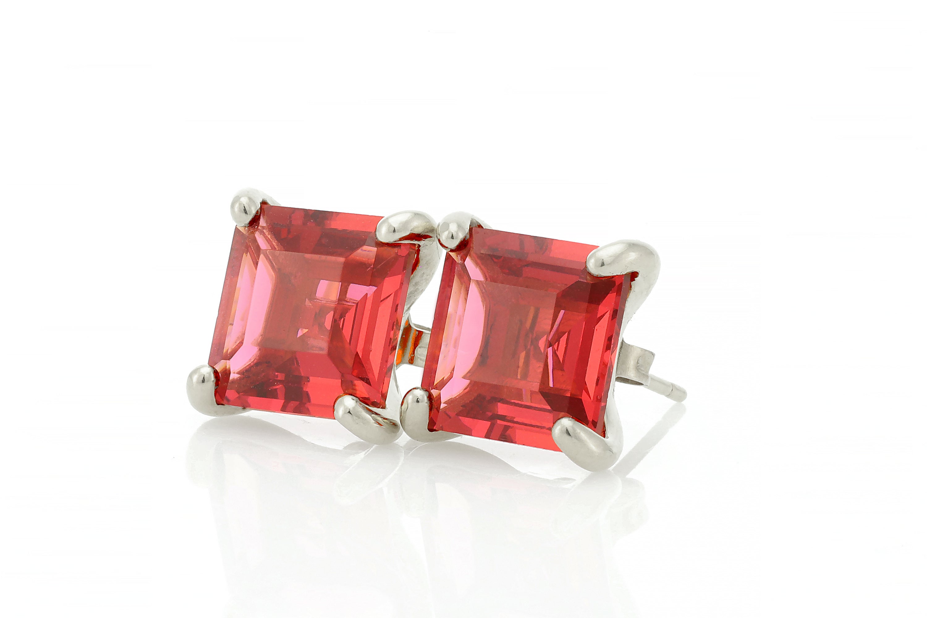 Square Cut Pink Tourmaline Gold Filled Earrings Earrings Anemone Unique