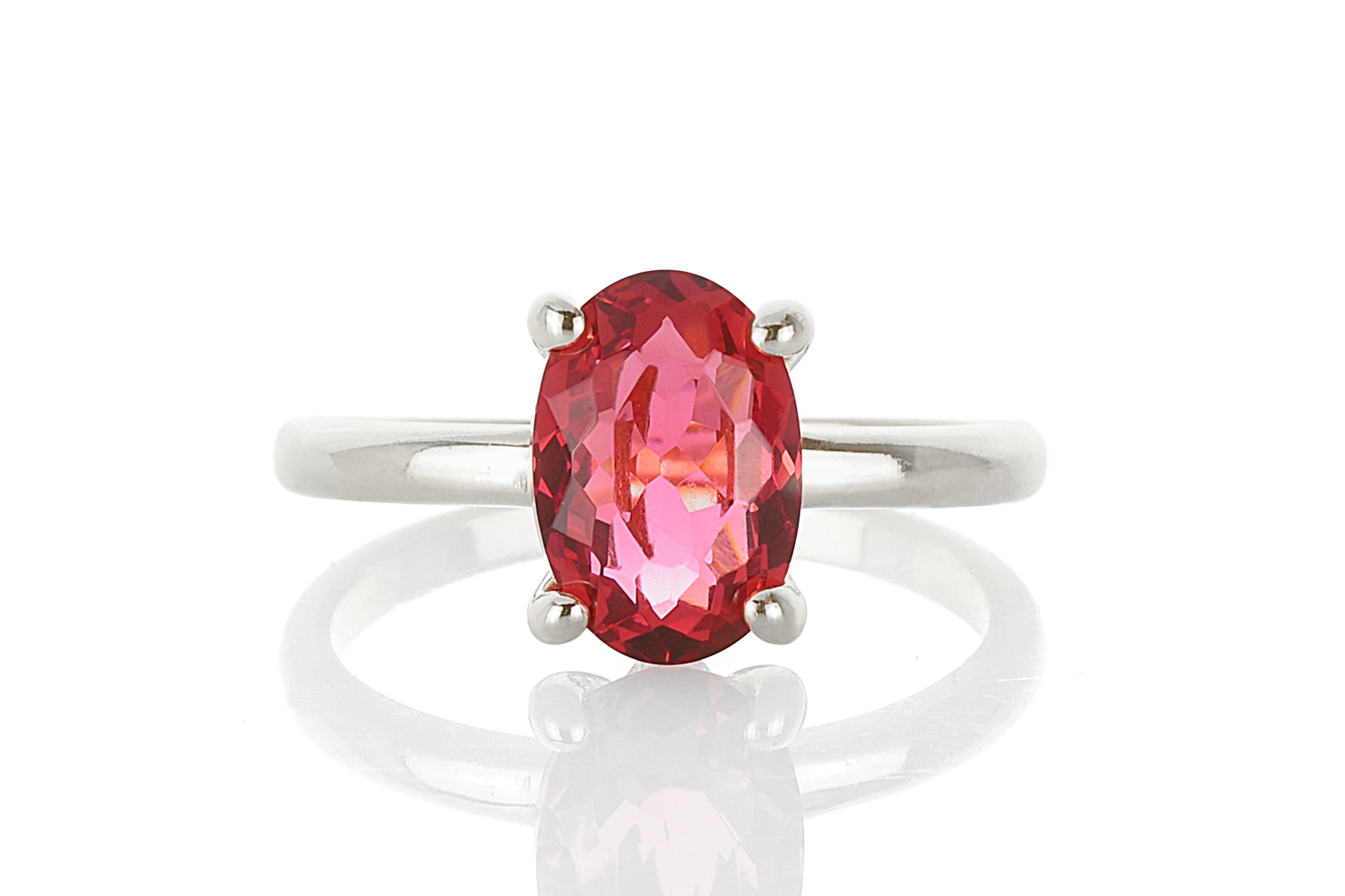 Pink Tourmaline Solitaire Ring in Silver Rings Anemone Unique
