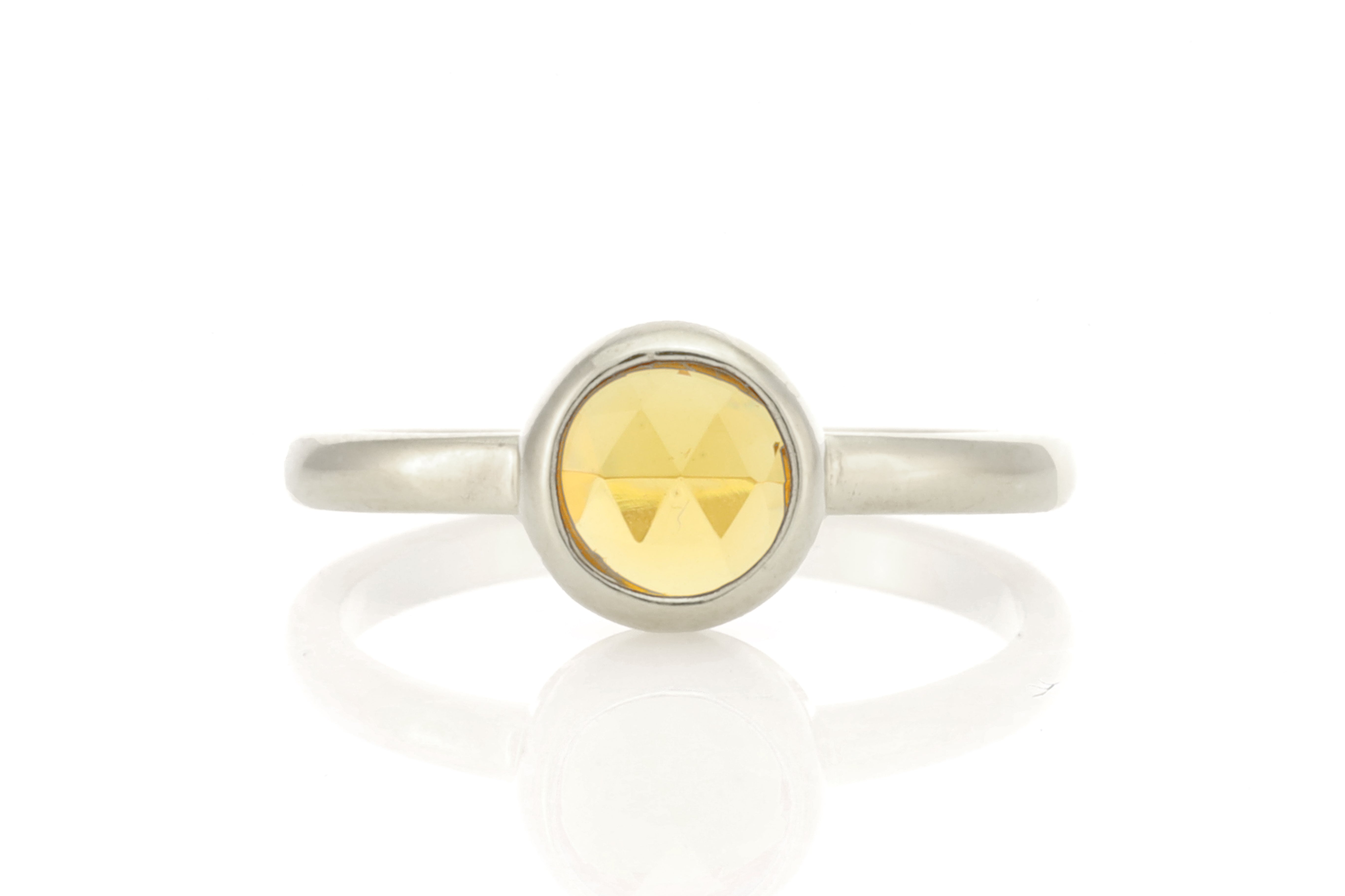Citrine Bezel Set Delicate Engagement Sterling Silver Ring Rings Anemone Limited