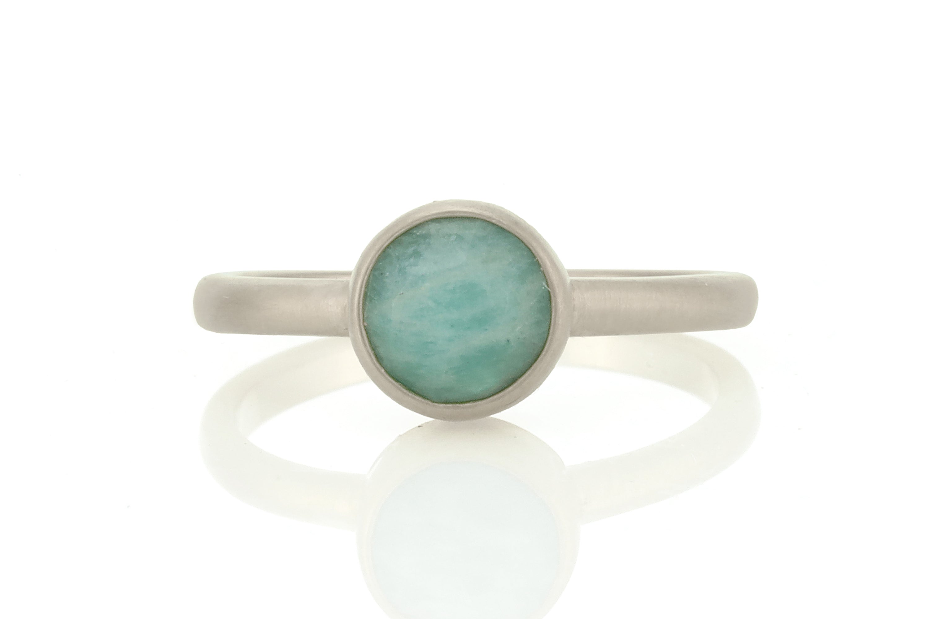 Sterling Silver Amazonite Stacking Bezel Ring Rings Anemone Limited