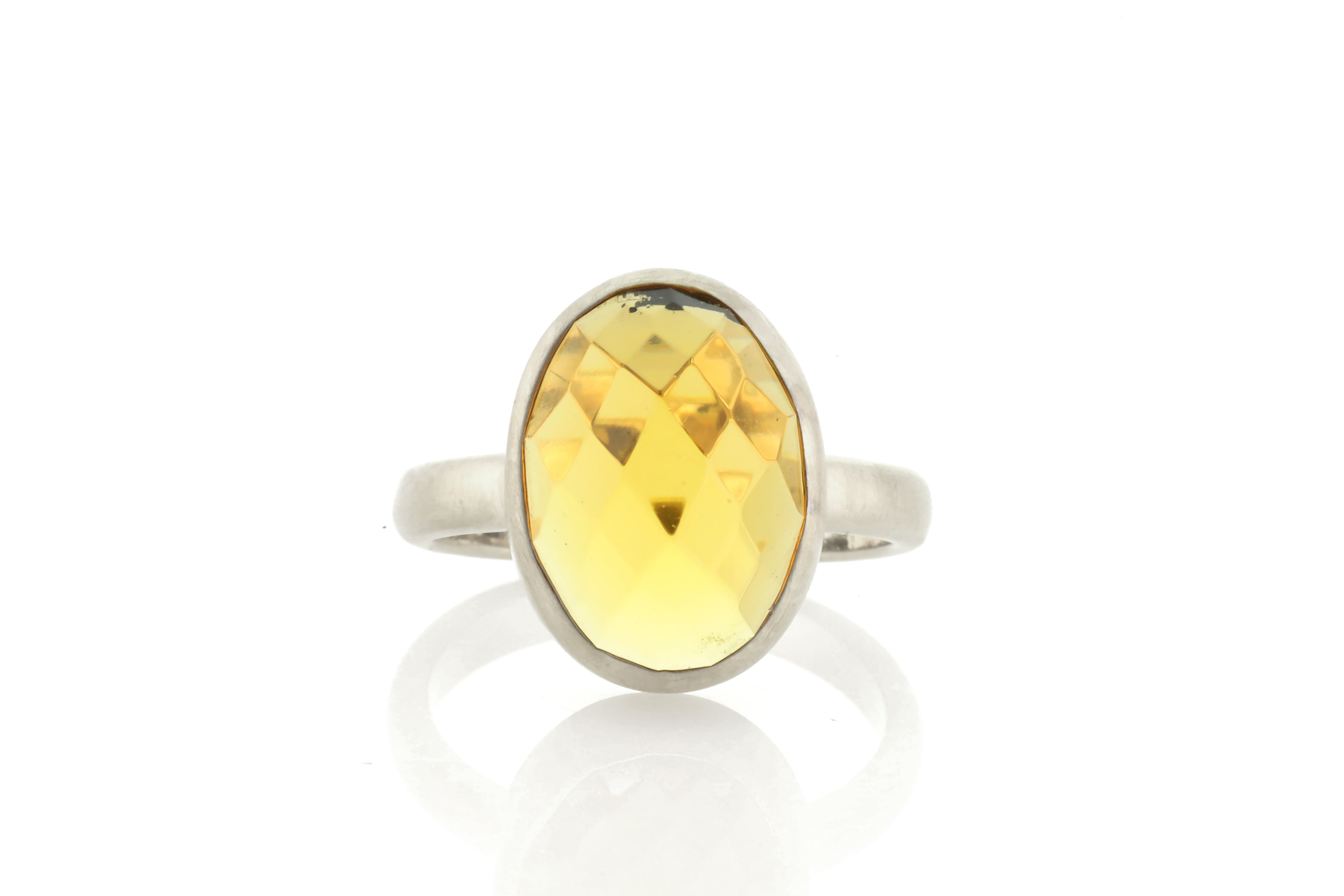 925 Sterling Silver Citrine Oval Gemstone Ring Rings Anemone Limited