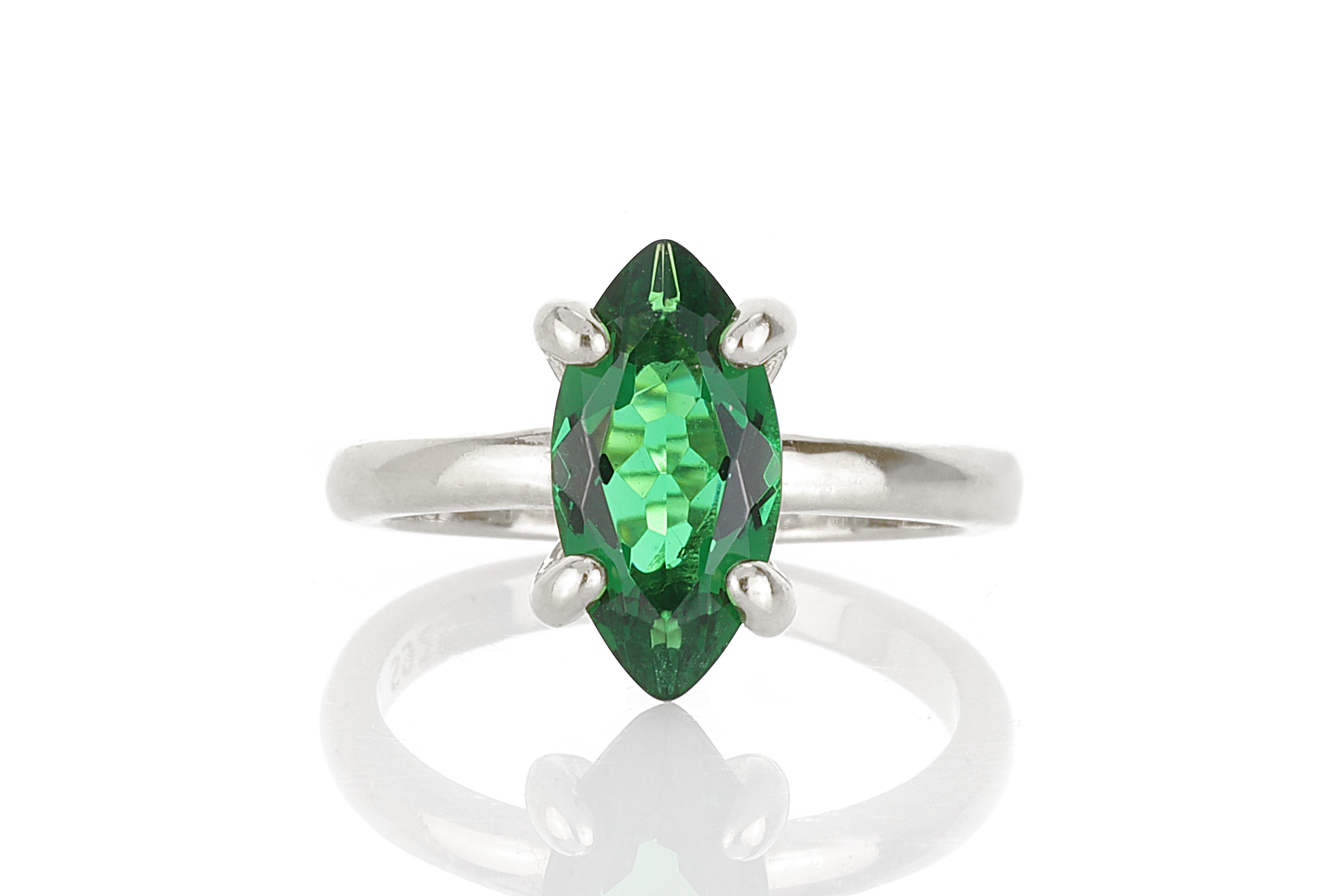 Chic Emerald Jewelry Sterling Silver Ring Rings Anemone Unique