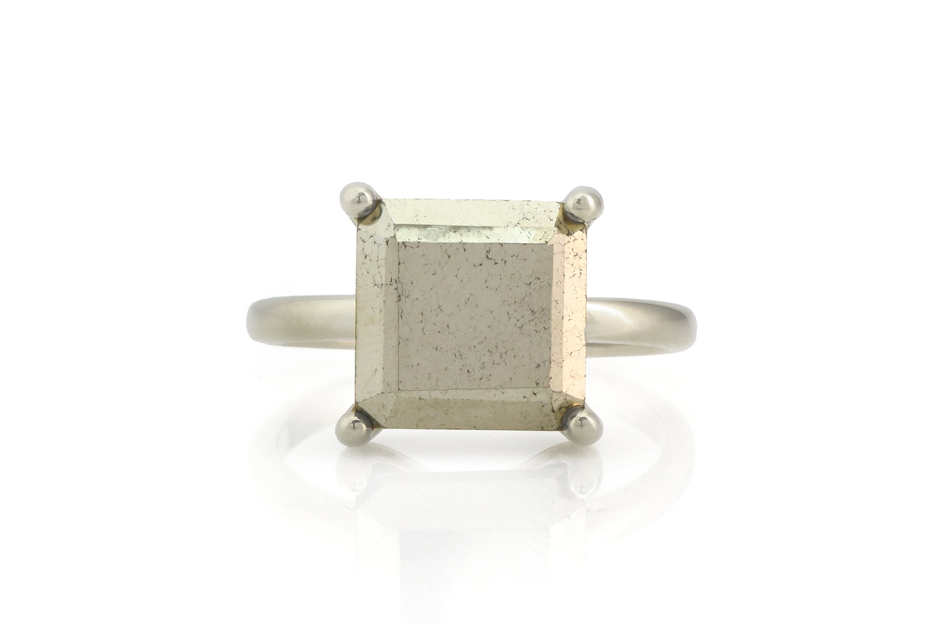 Pyrite Cocktail Ring in Silver Rings Anemone Unique