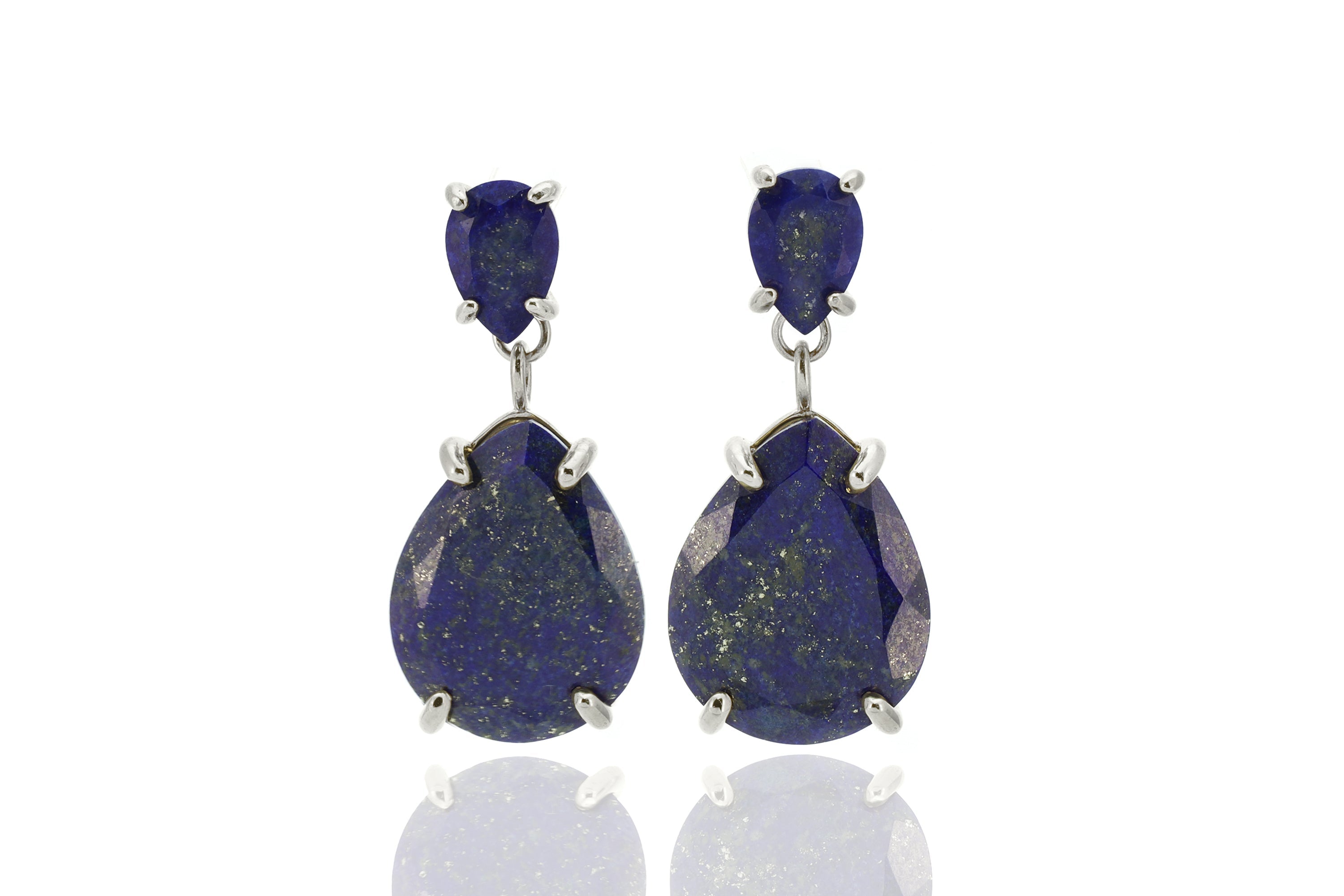 Teardrop Lapis Lazuli Dangle Earrings in 14k Gold Filled Earrings Anemone Jewelry