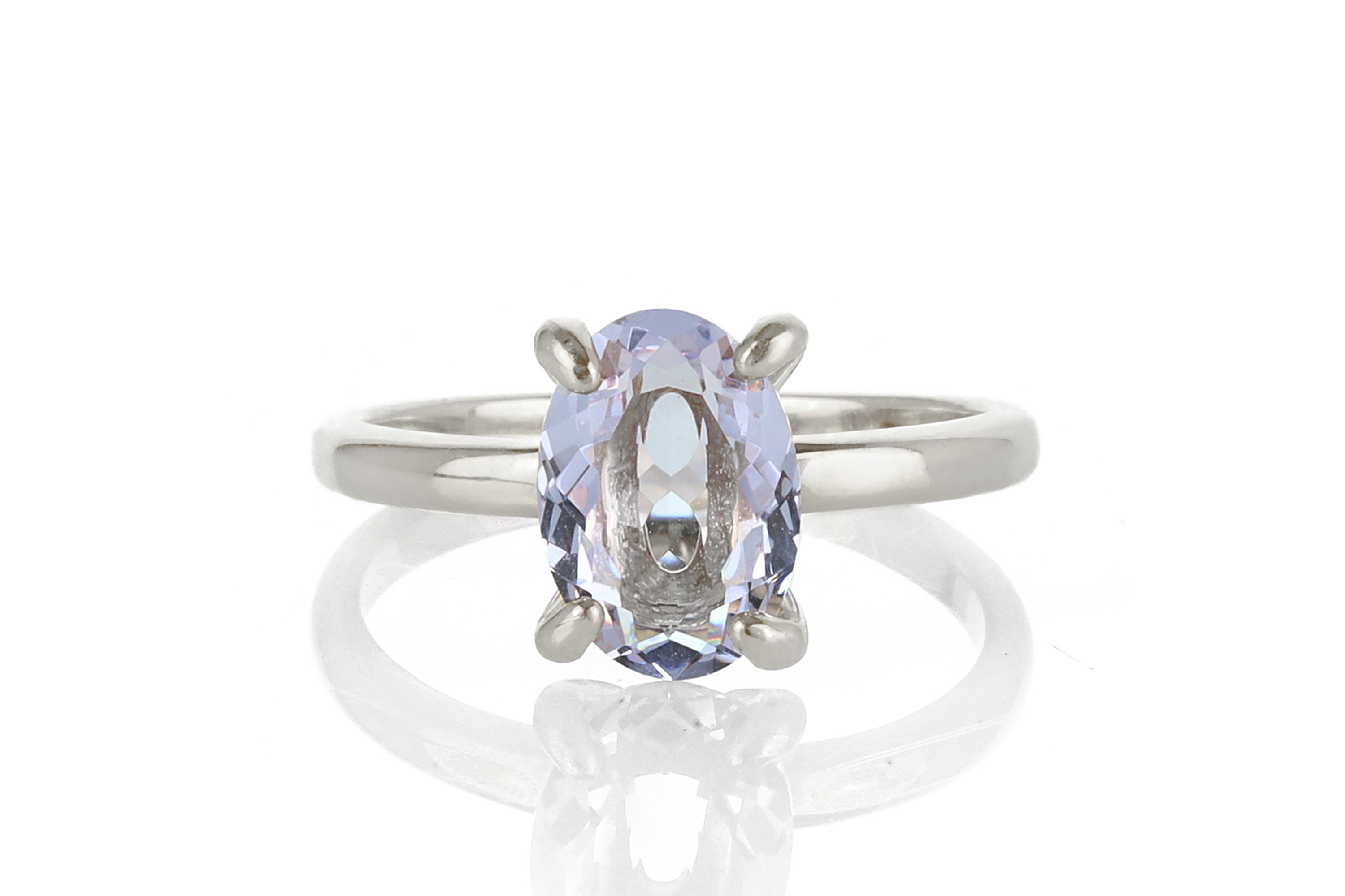 Tanzanite Sterling Silver Oval Solitaire Ring Rings Anemone Unique