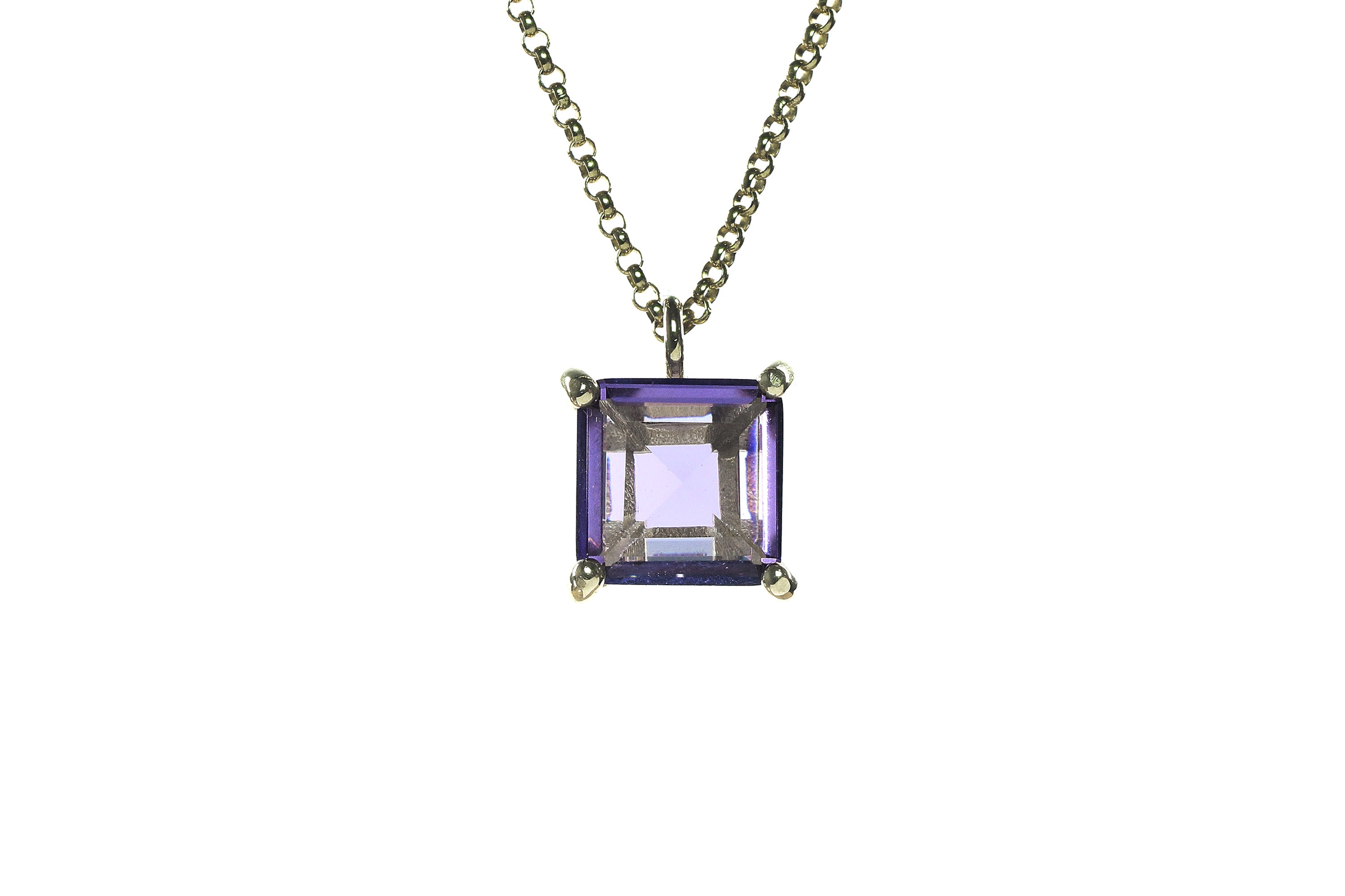 Artisan Silver Amethyst Pendant Necklace necklaces Anemone Unique