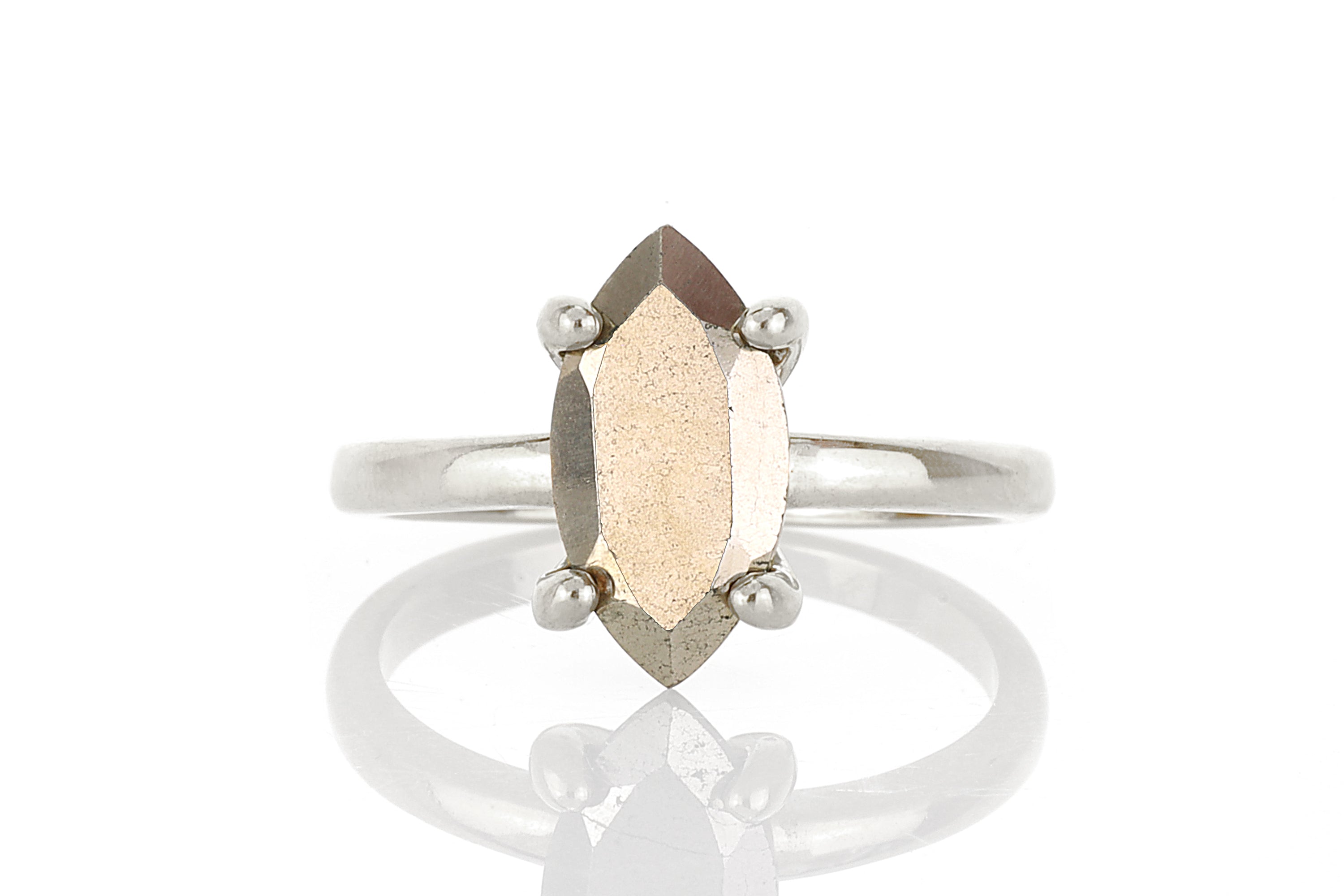 Sterling Silver Marquise Cut Solitaire Ring Rings Anemone Unique